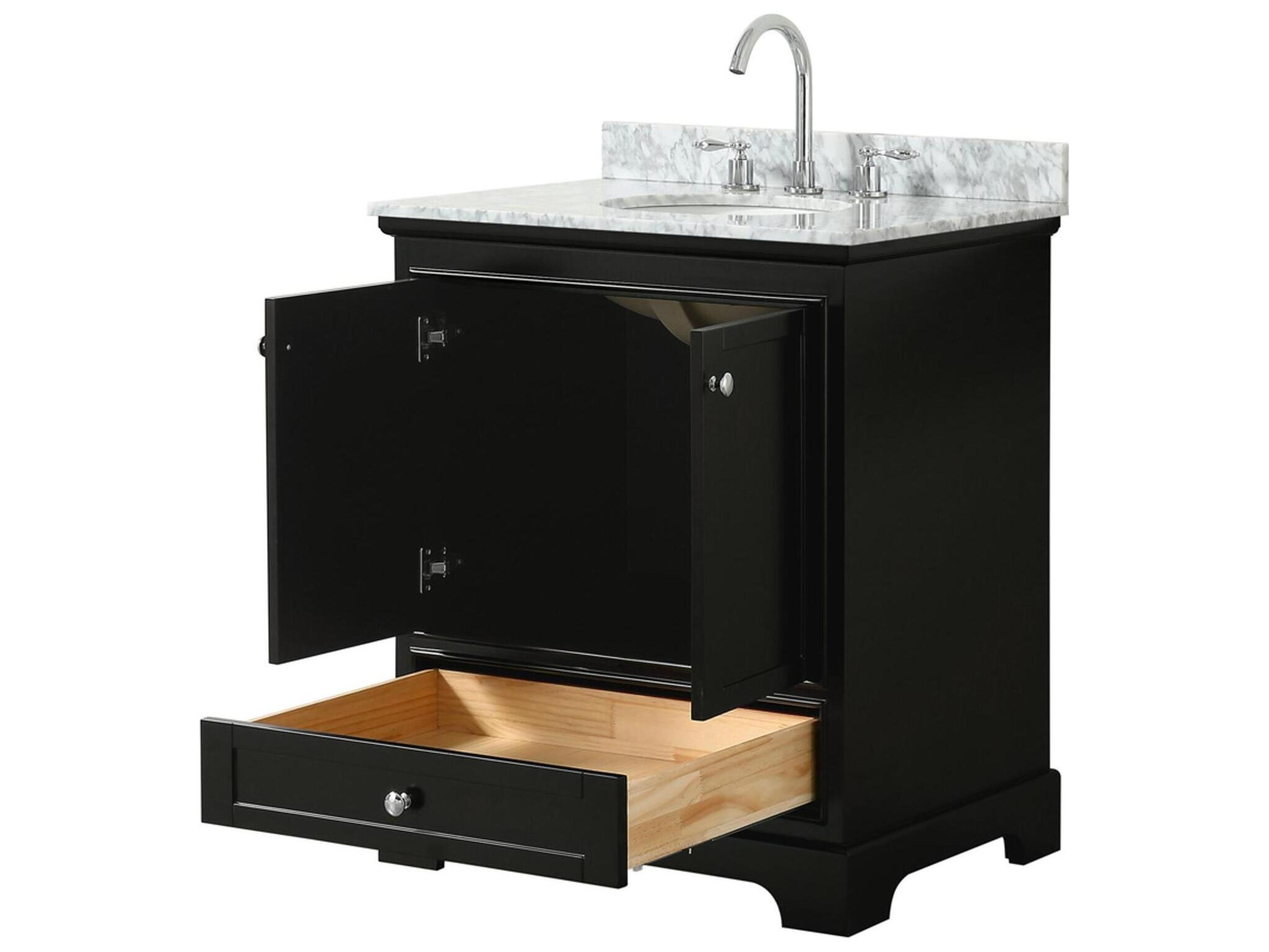 Wyndham Collection Deborah 30" Dark Espresso Vanity