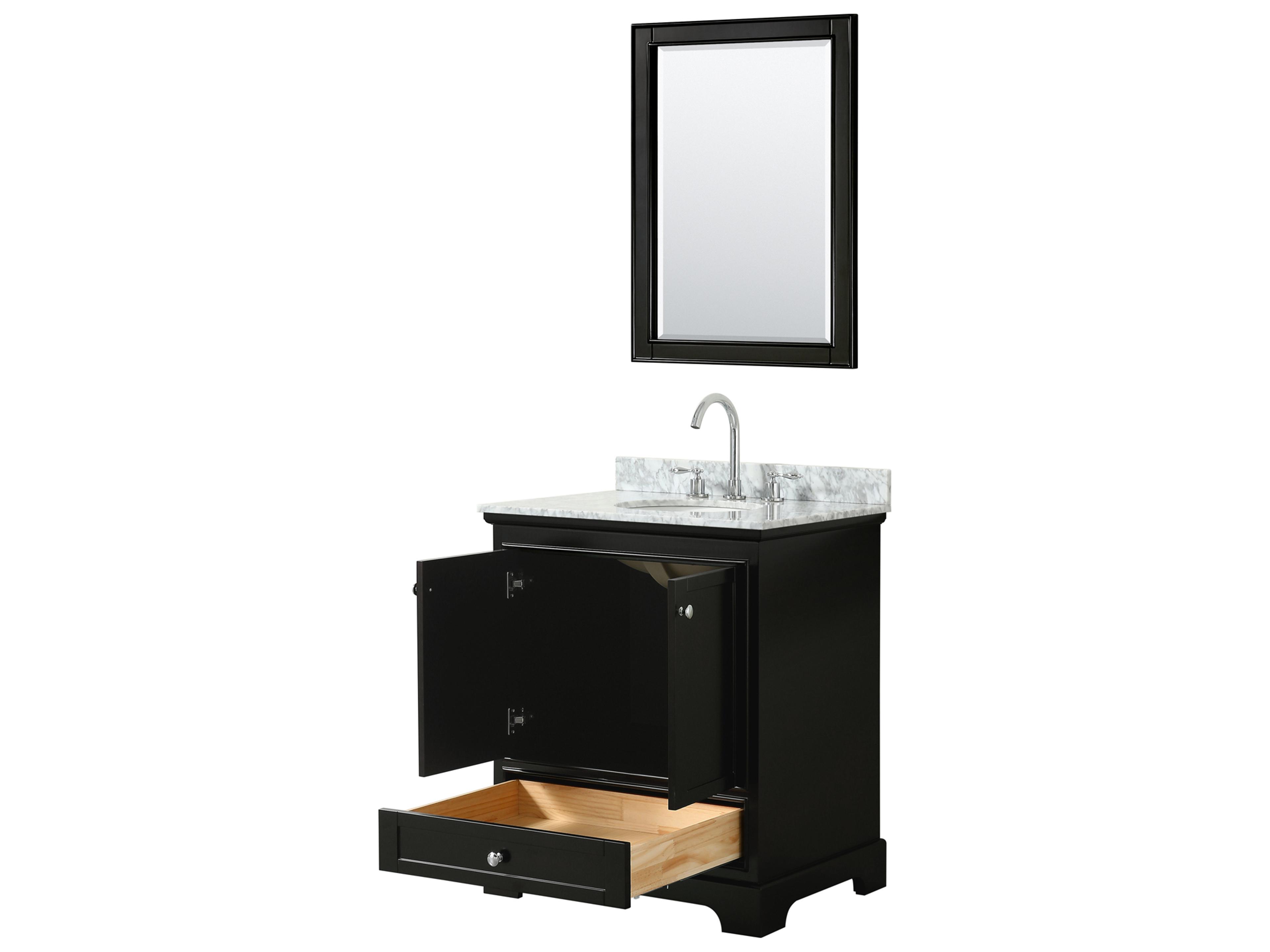Wyndham Collection Deborah 30" Dark Espresso Vanity