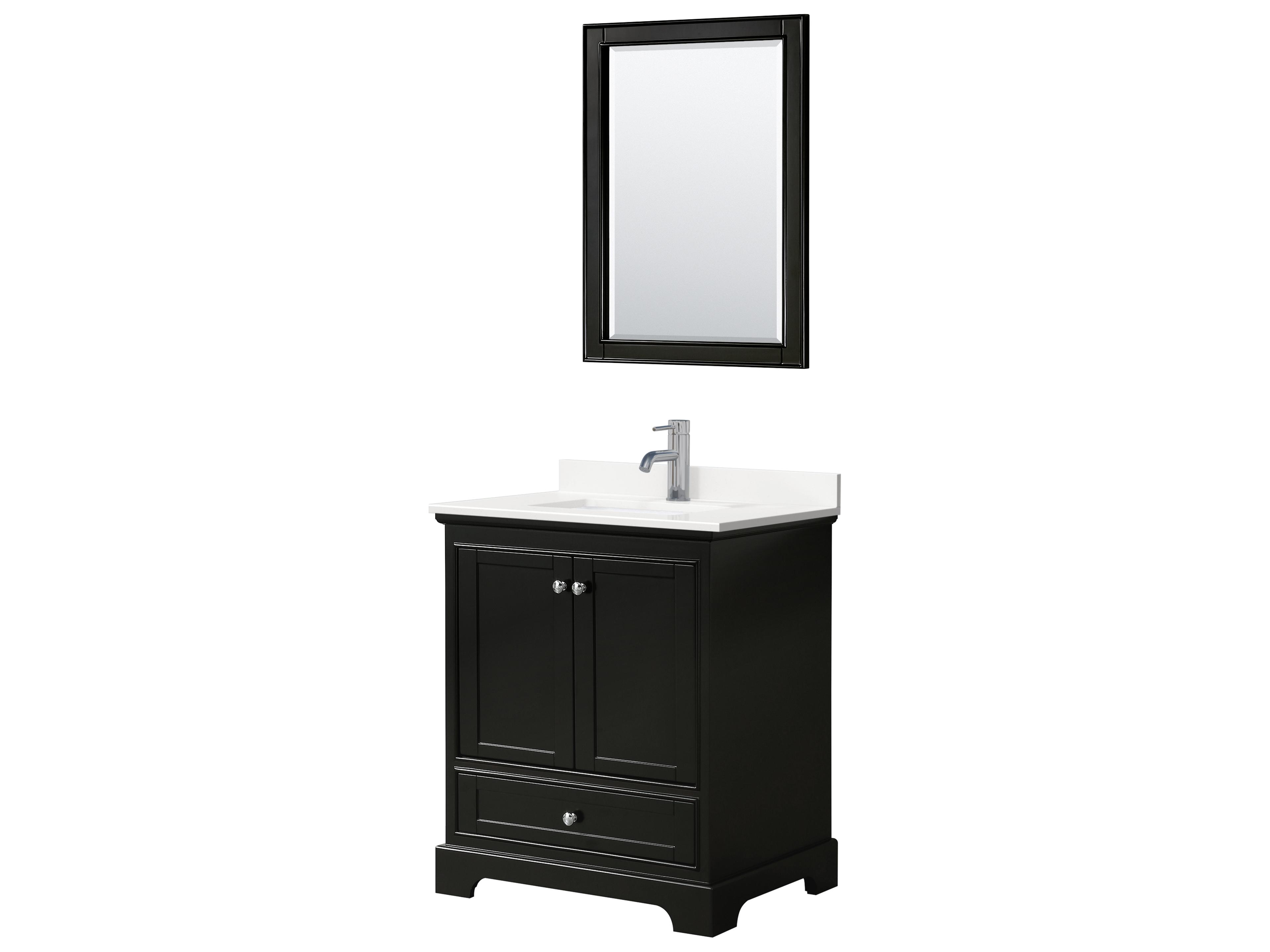 Wyndham Collection Deborah 30" Dark Espresso Vanity with 24" Mirror