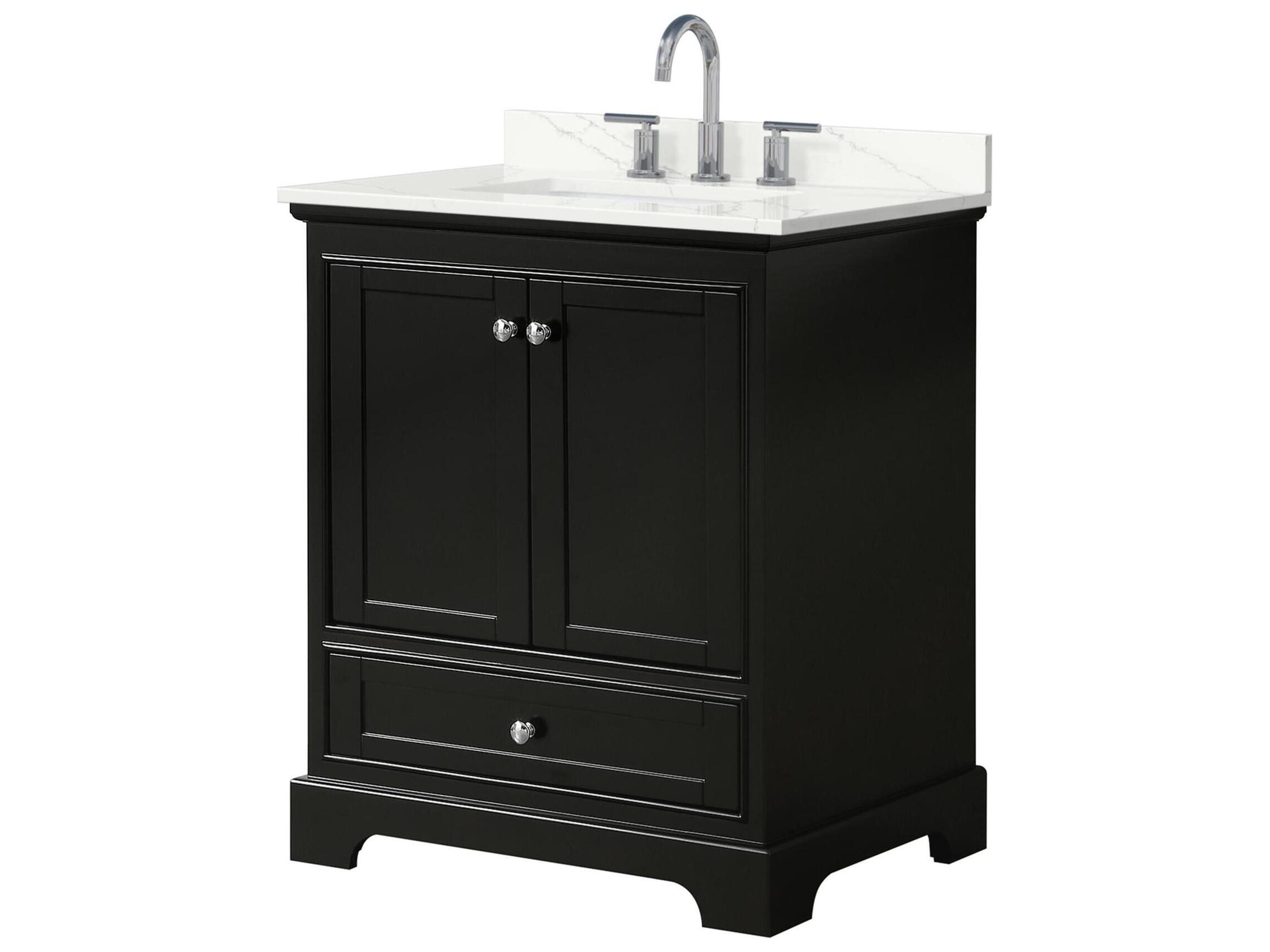 Wyndham Collection Deborah 30" Dark Espresso Vanity