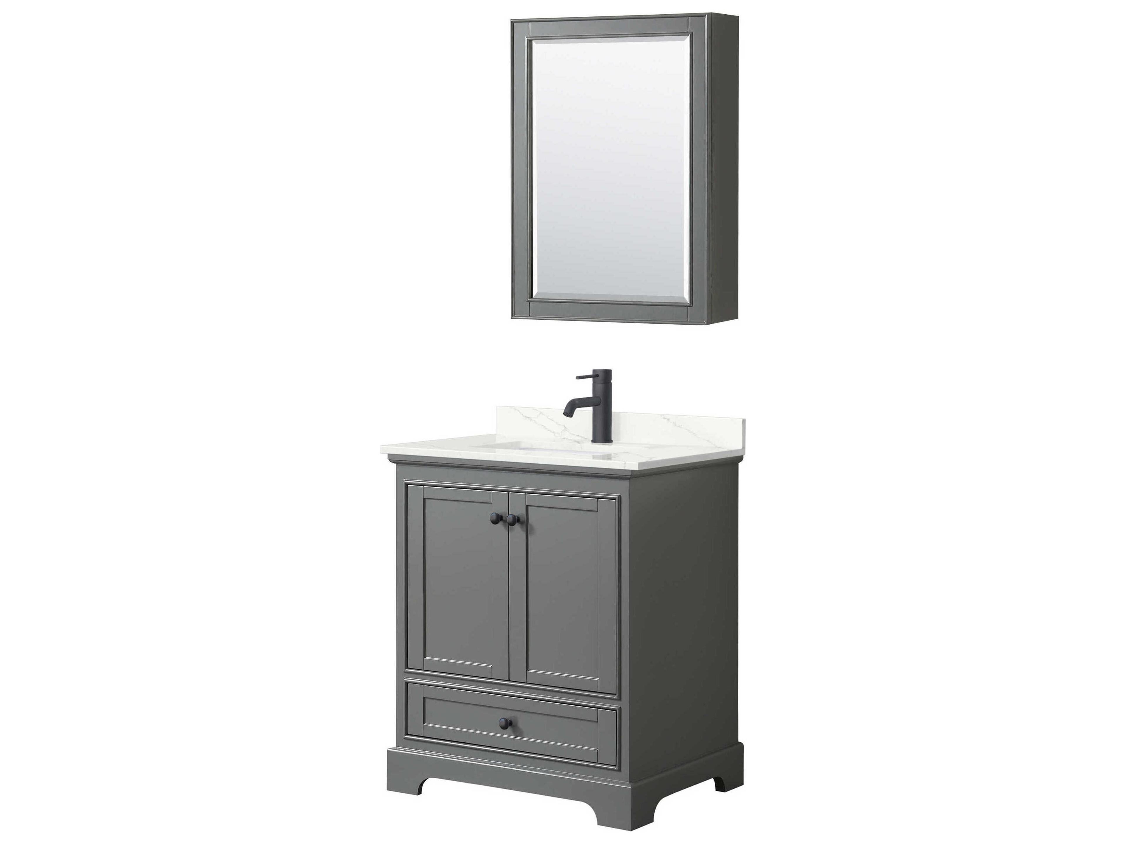 Deborah 30" Dark Gray Vanity with Medicine Cabinet