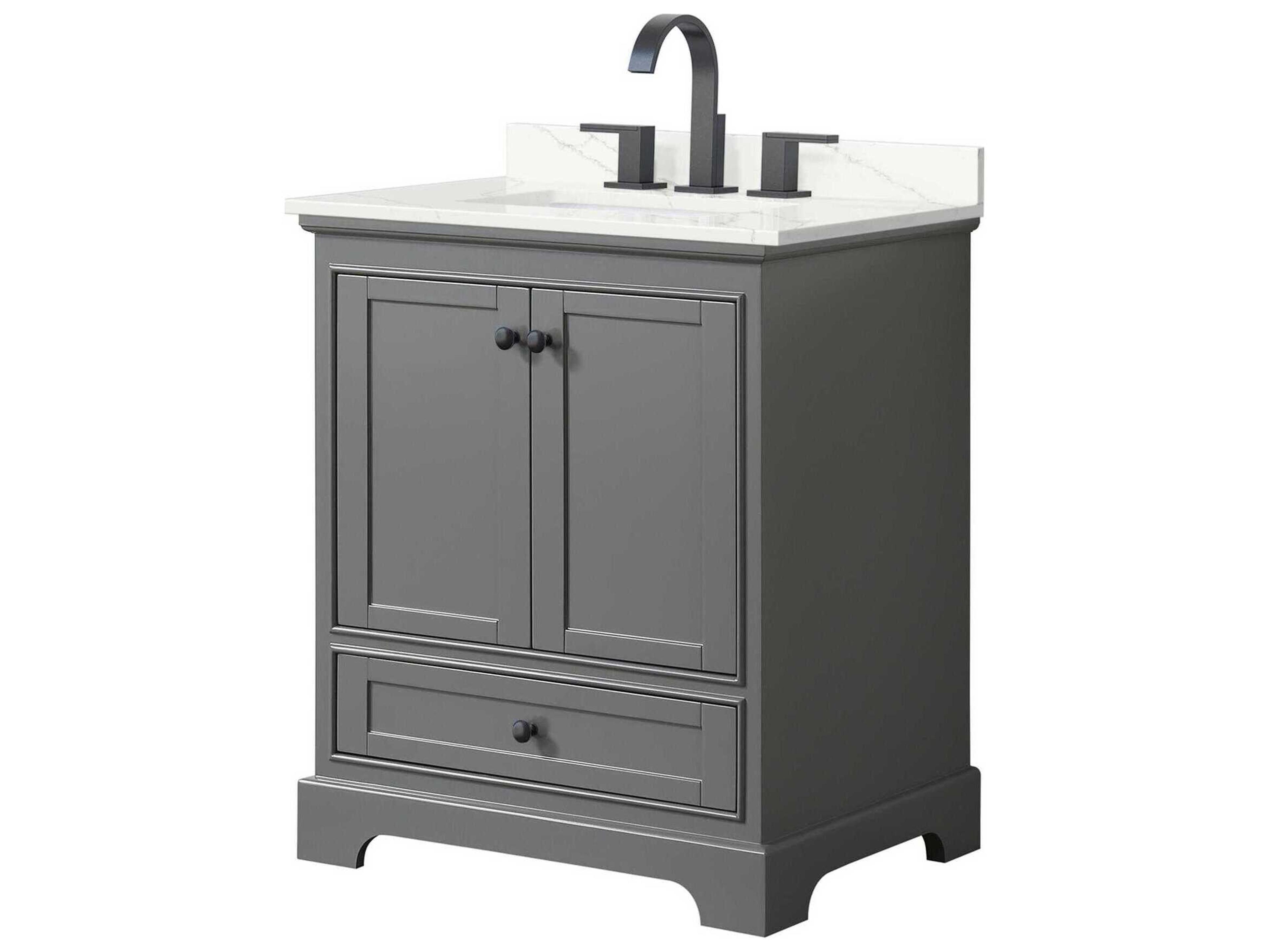 Wyndham Collection Deborah 30" Dark Gray Vanity
