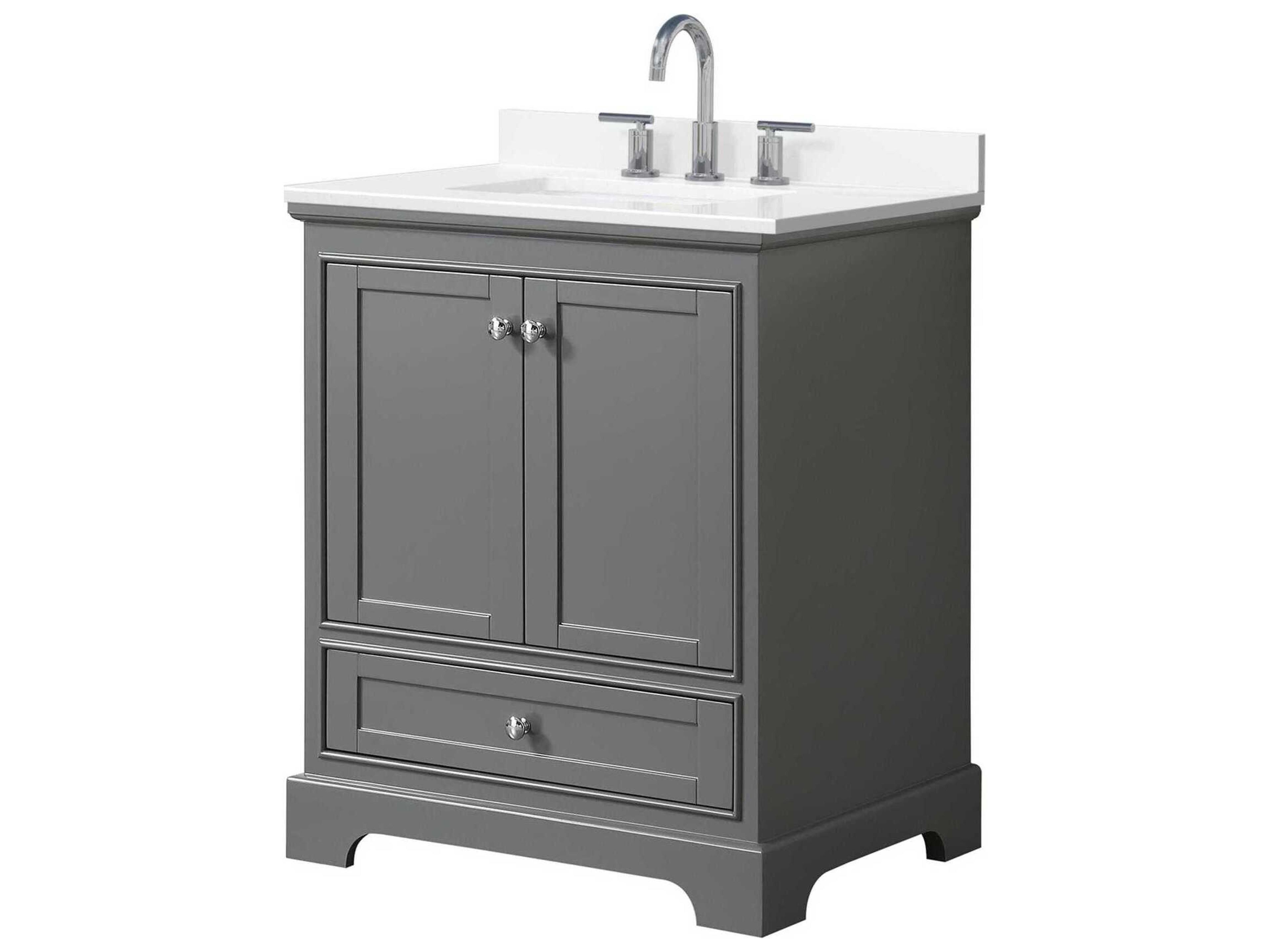 Wyndham Collection Deborah 30" Dark Gray Vanity