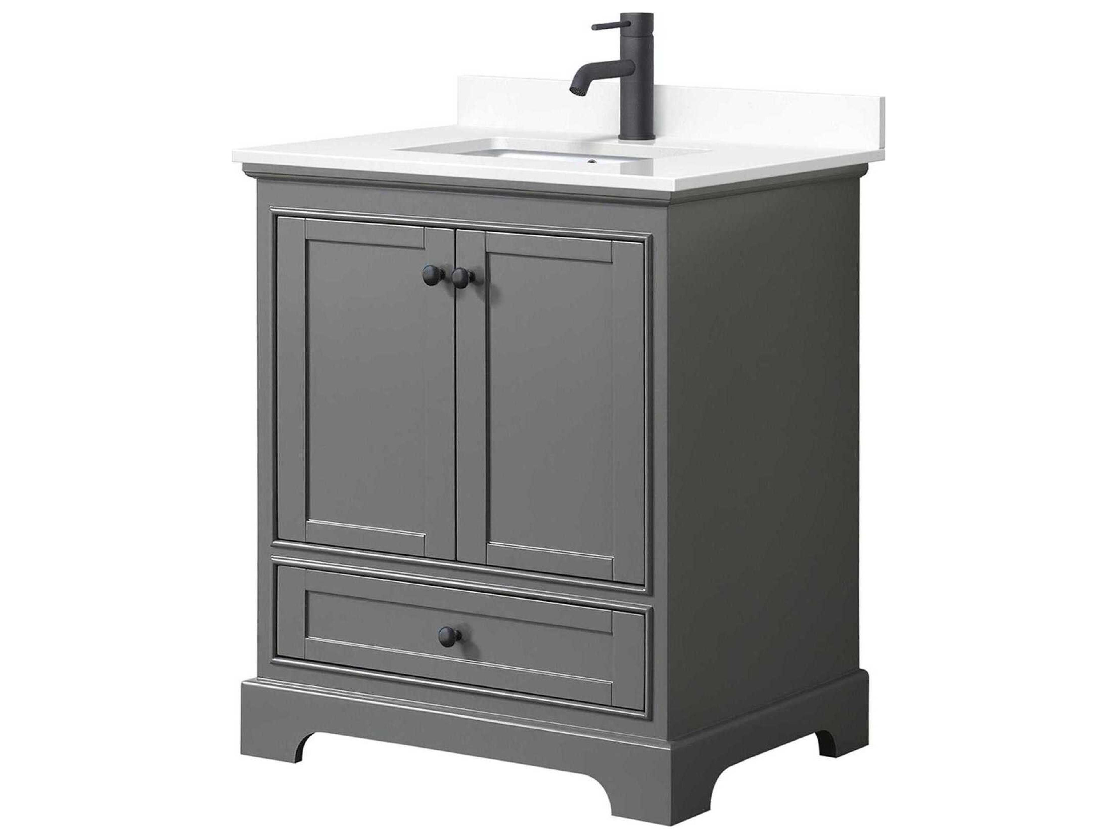 Wyndham Collection Deborah 30" Dark Gray Vanity