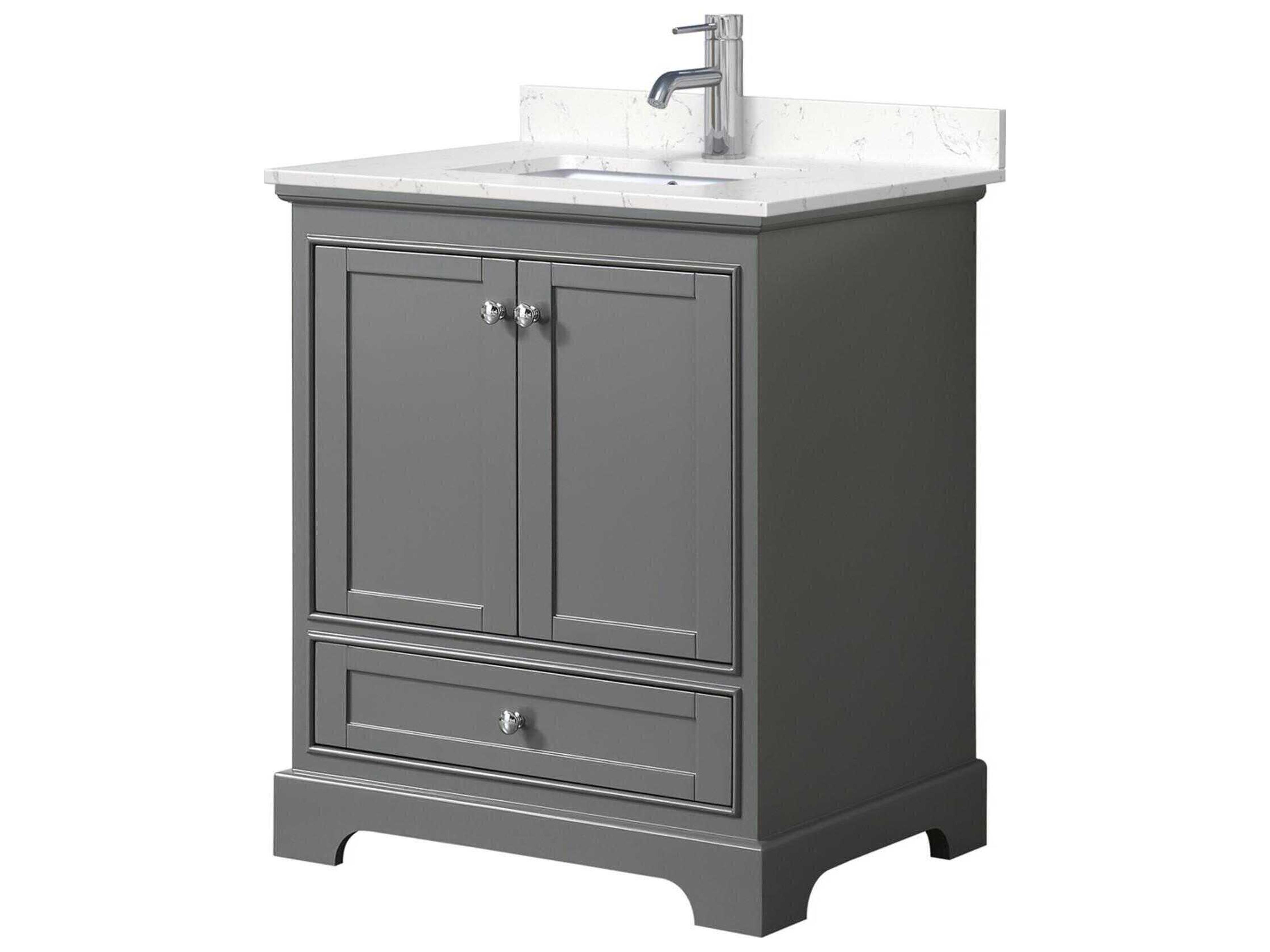 Wyndham Collection Deborah 30" Dark Gray Vanity