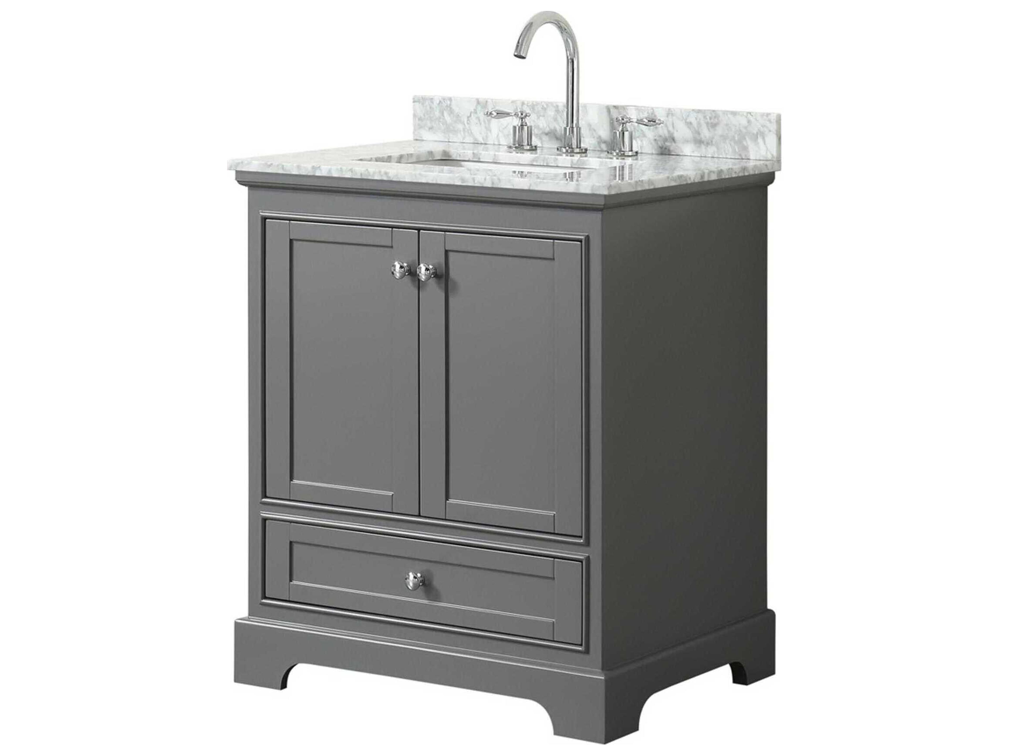 Wyndham Collection Deborah 30" Dark Gray Vanity