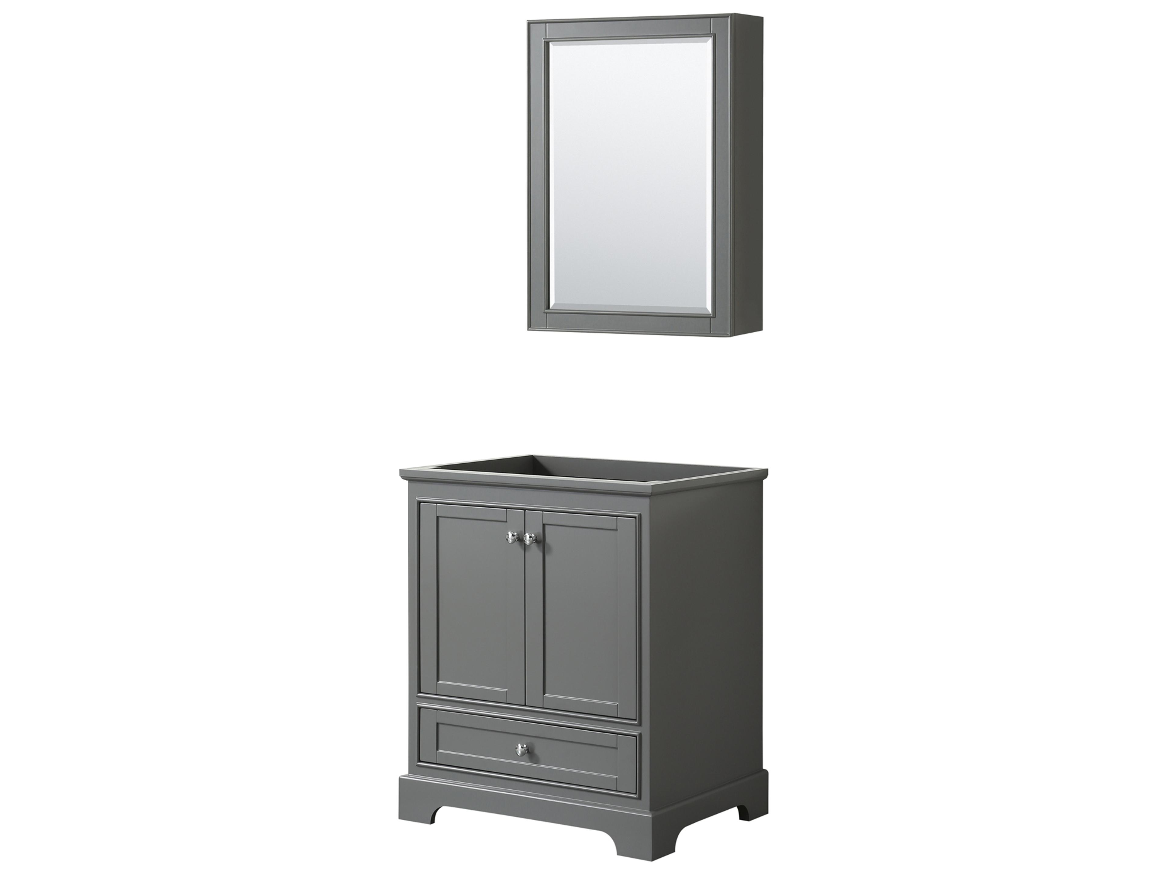Wyndham Collection Deborah 29" Dark Gray Vanity with Medicine Cabinet