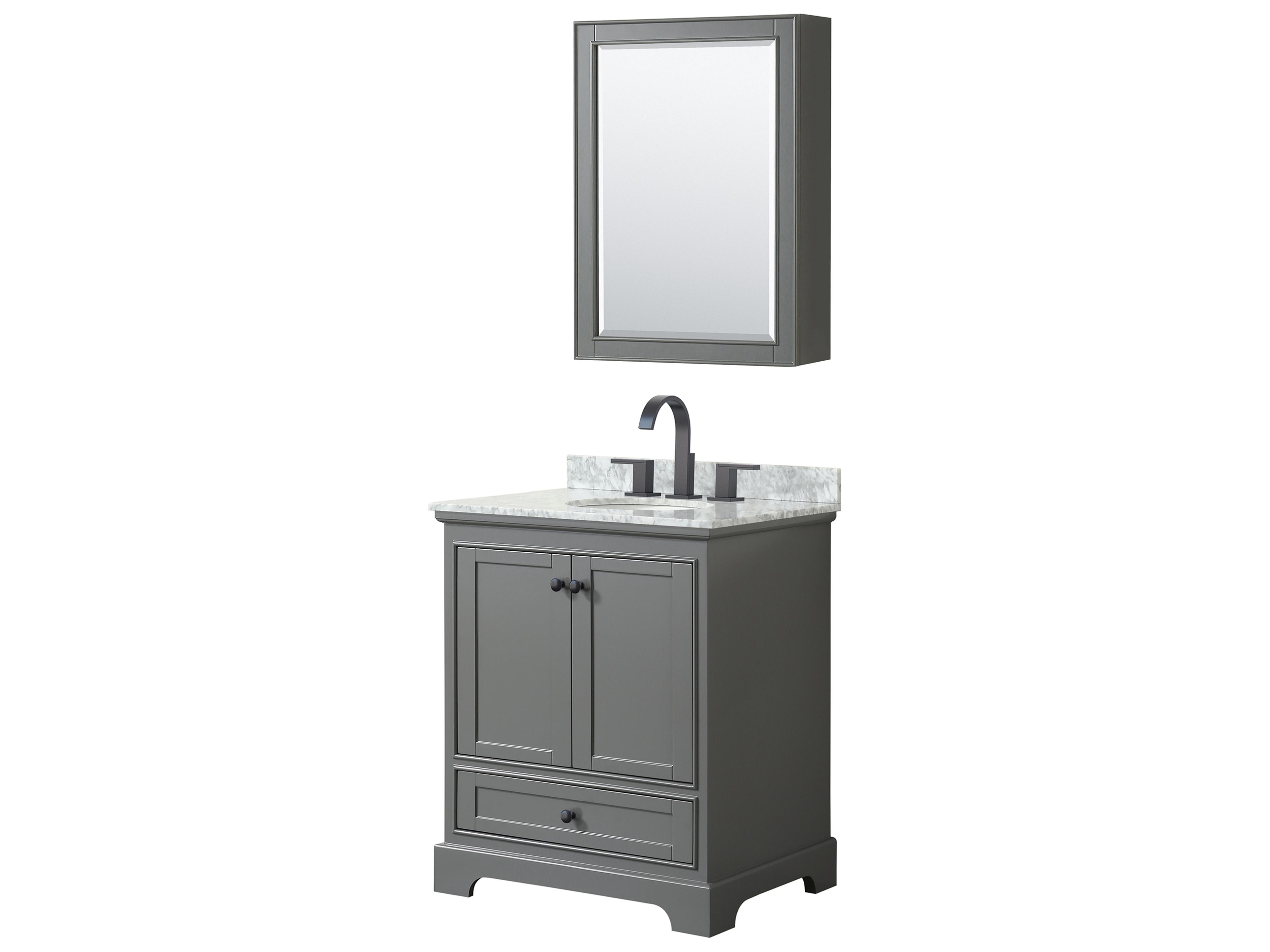 Deborah 30" Dark Gray Vanity with Medicine Cabinet