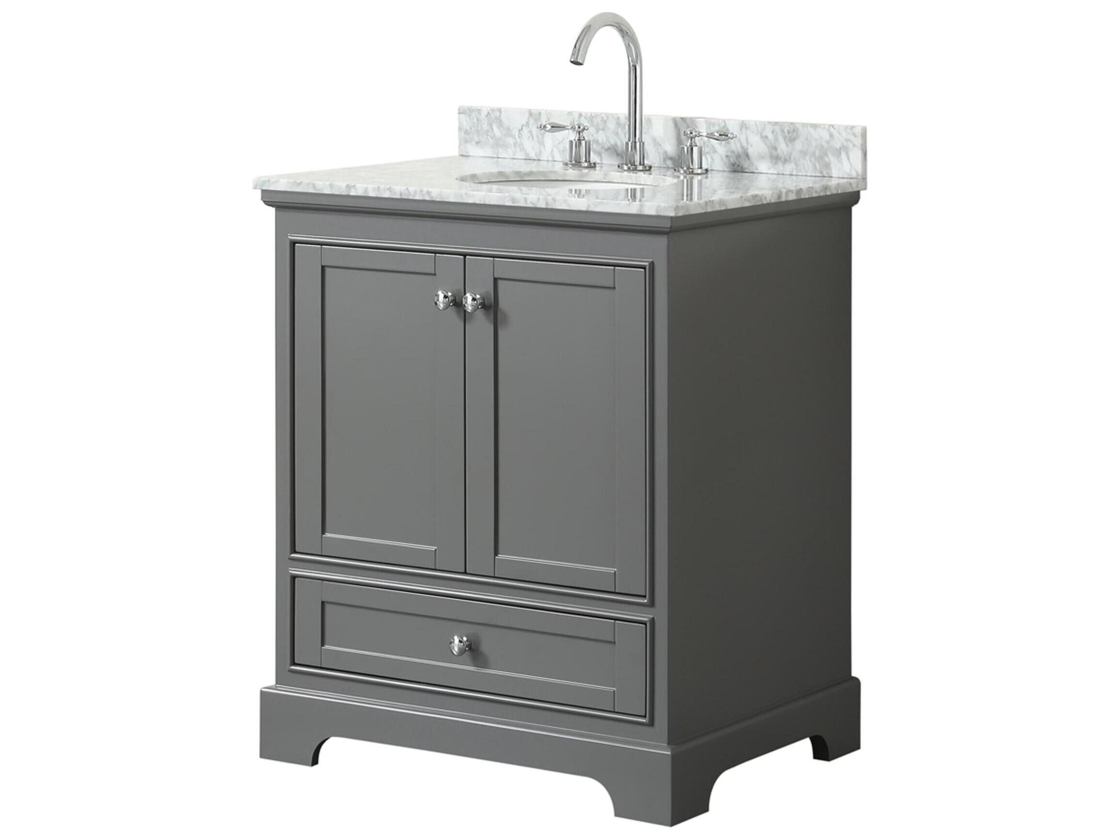 Wyndham Collection Deborah 30" Dark Gray Vanity