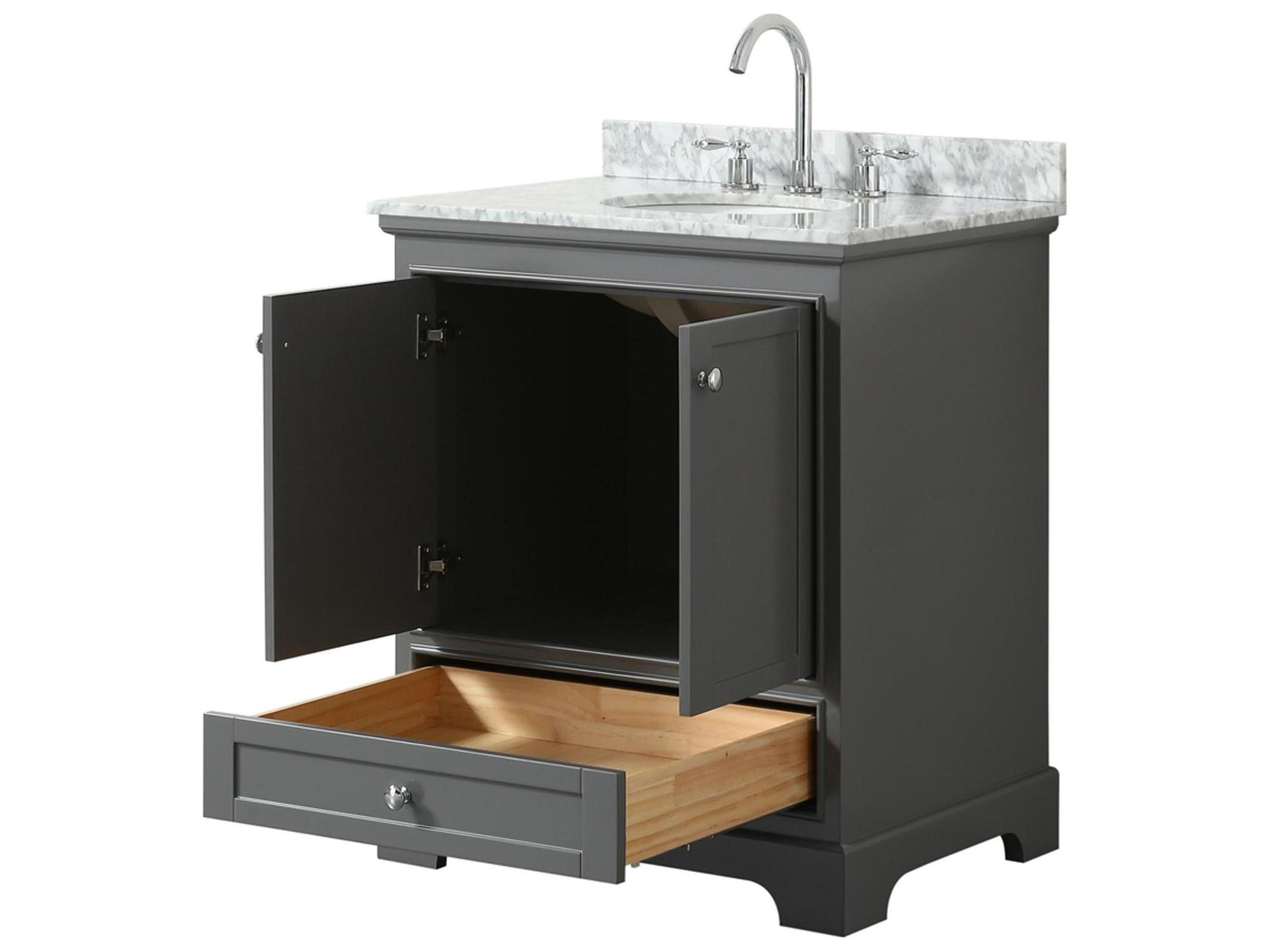 Wyndham Collection Deborah 30" Dark Gray Vanity