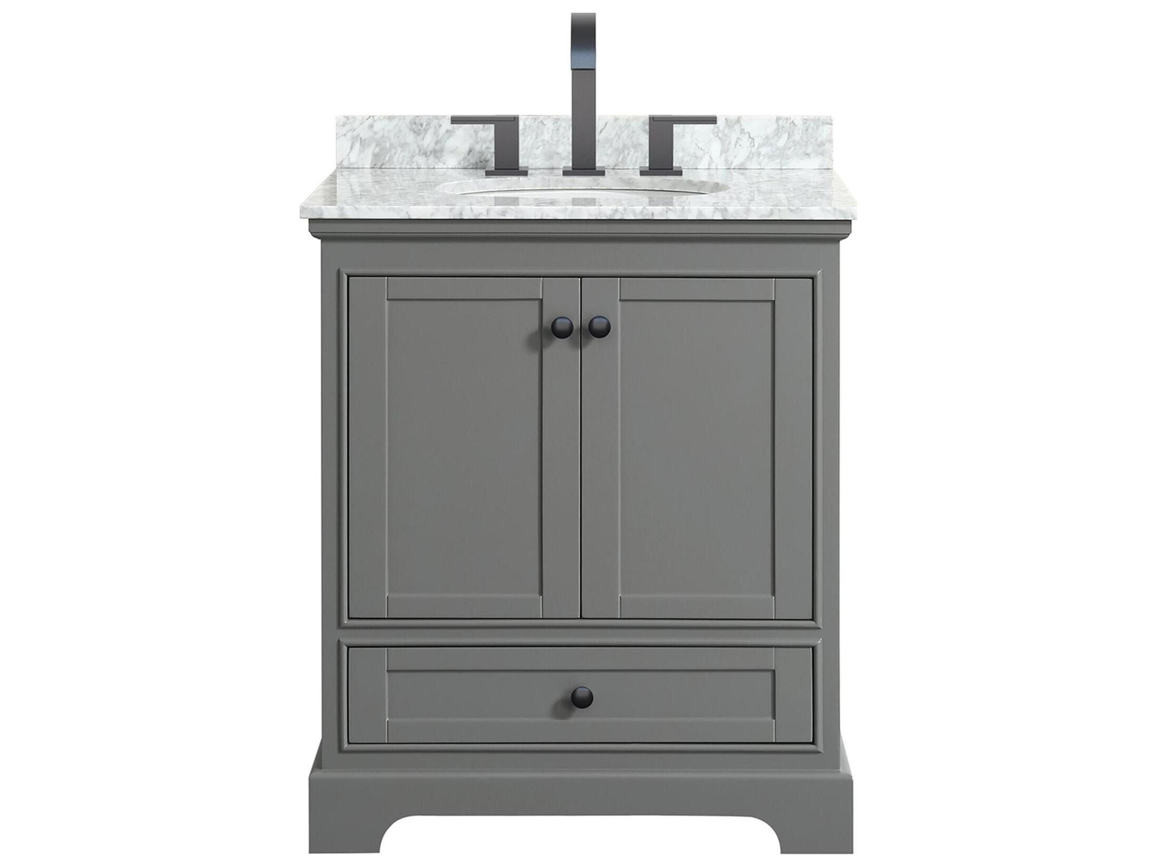 Wyndham Collection Deborah 30" Dark Gray Vanity