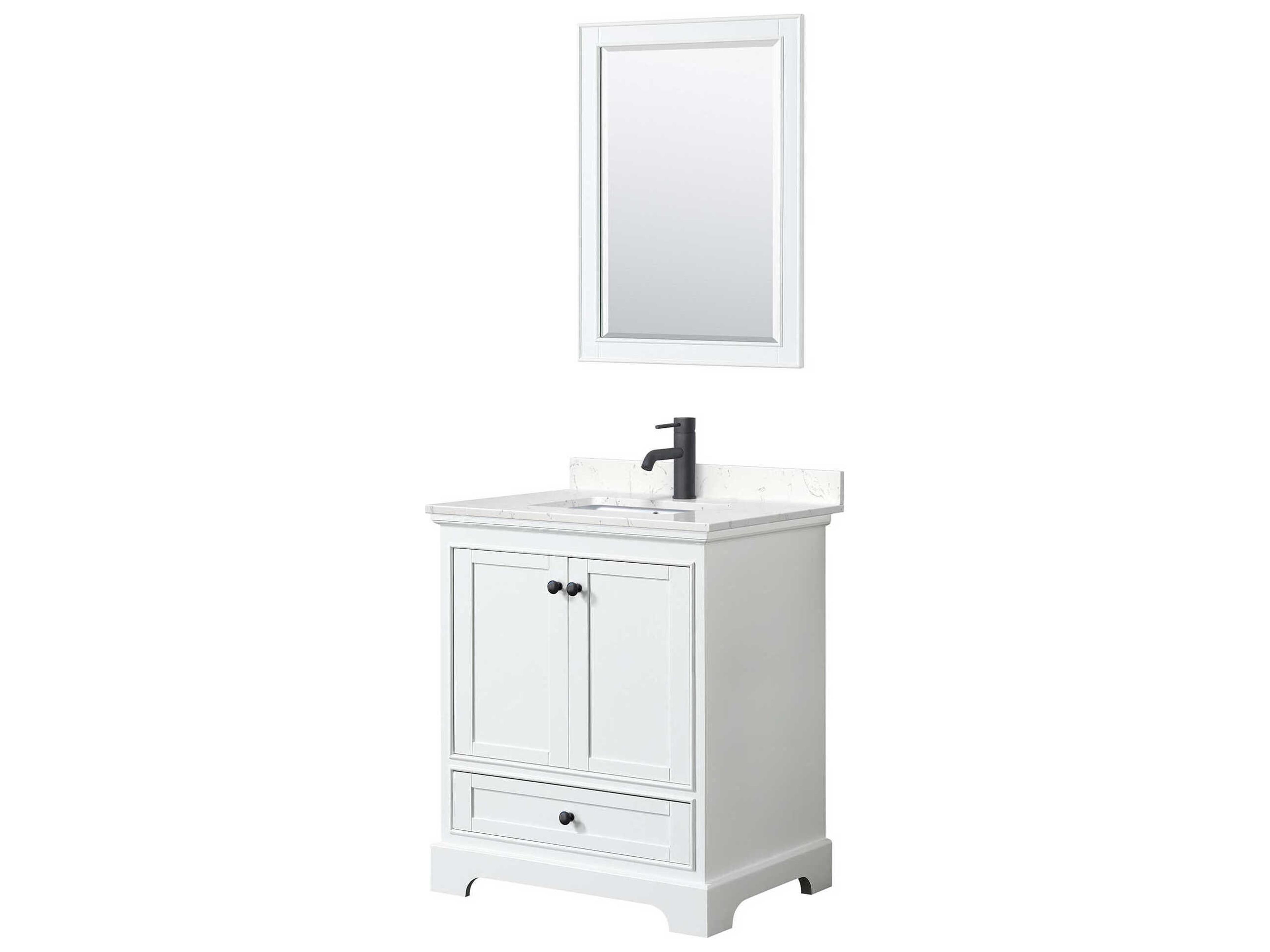 Deborah 30" White Vanity with 24" Mirror