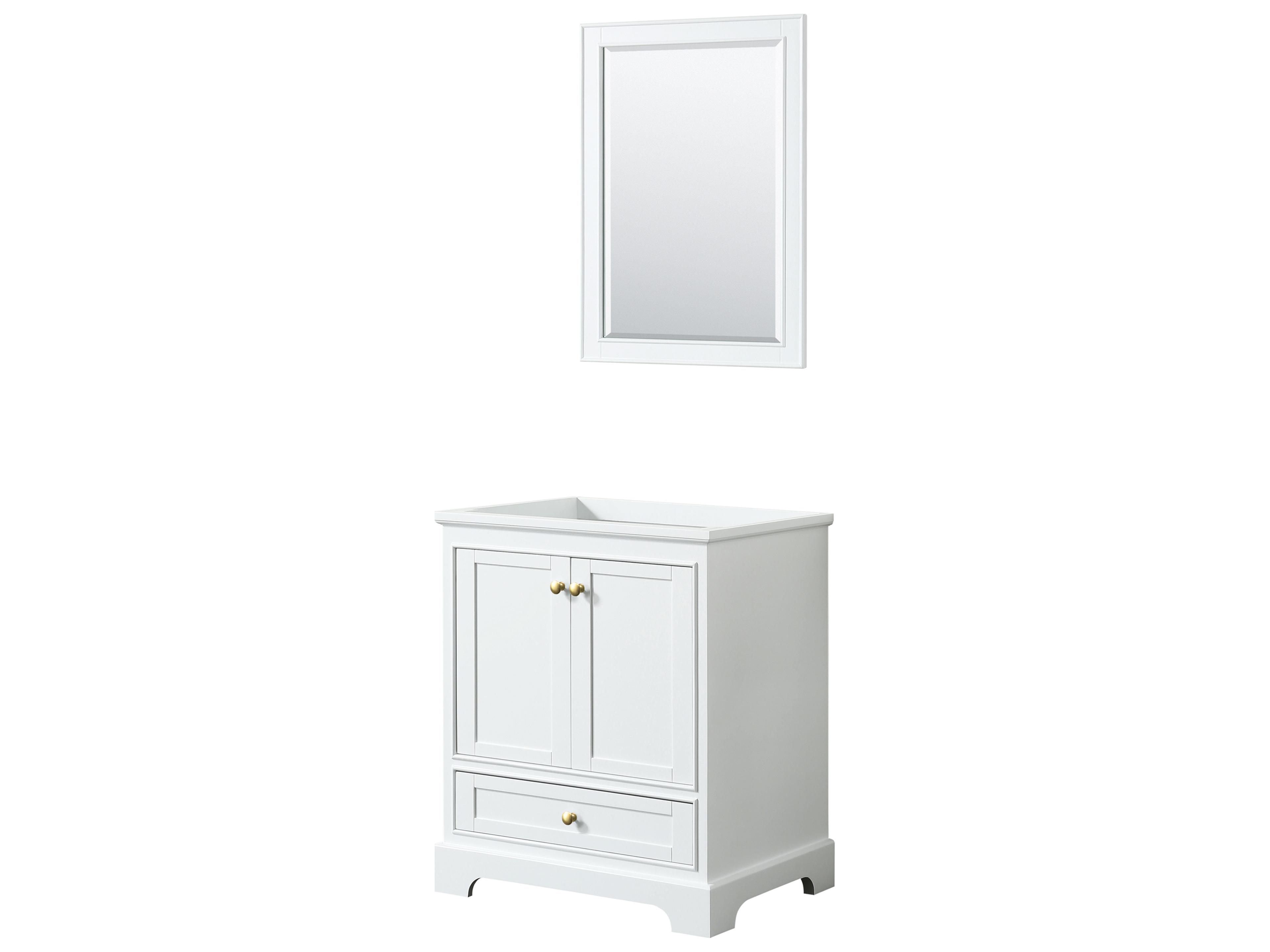Wyndham Collection Deborah 29" White Vanity with 24" Mirror
