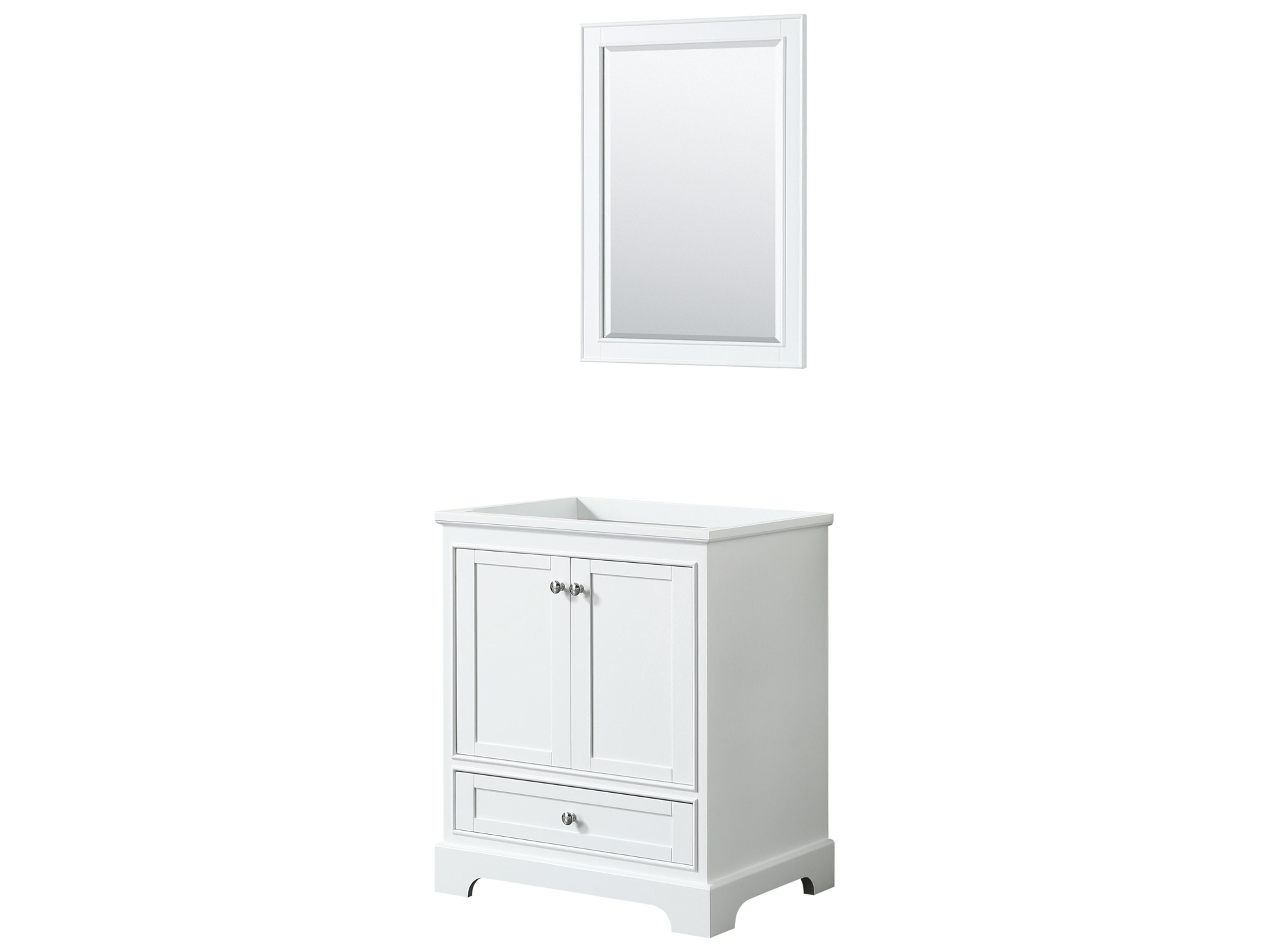 Wyndham Collection Deborah 29" White Vanity with 24" Mirror