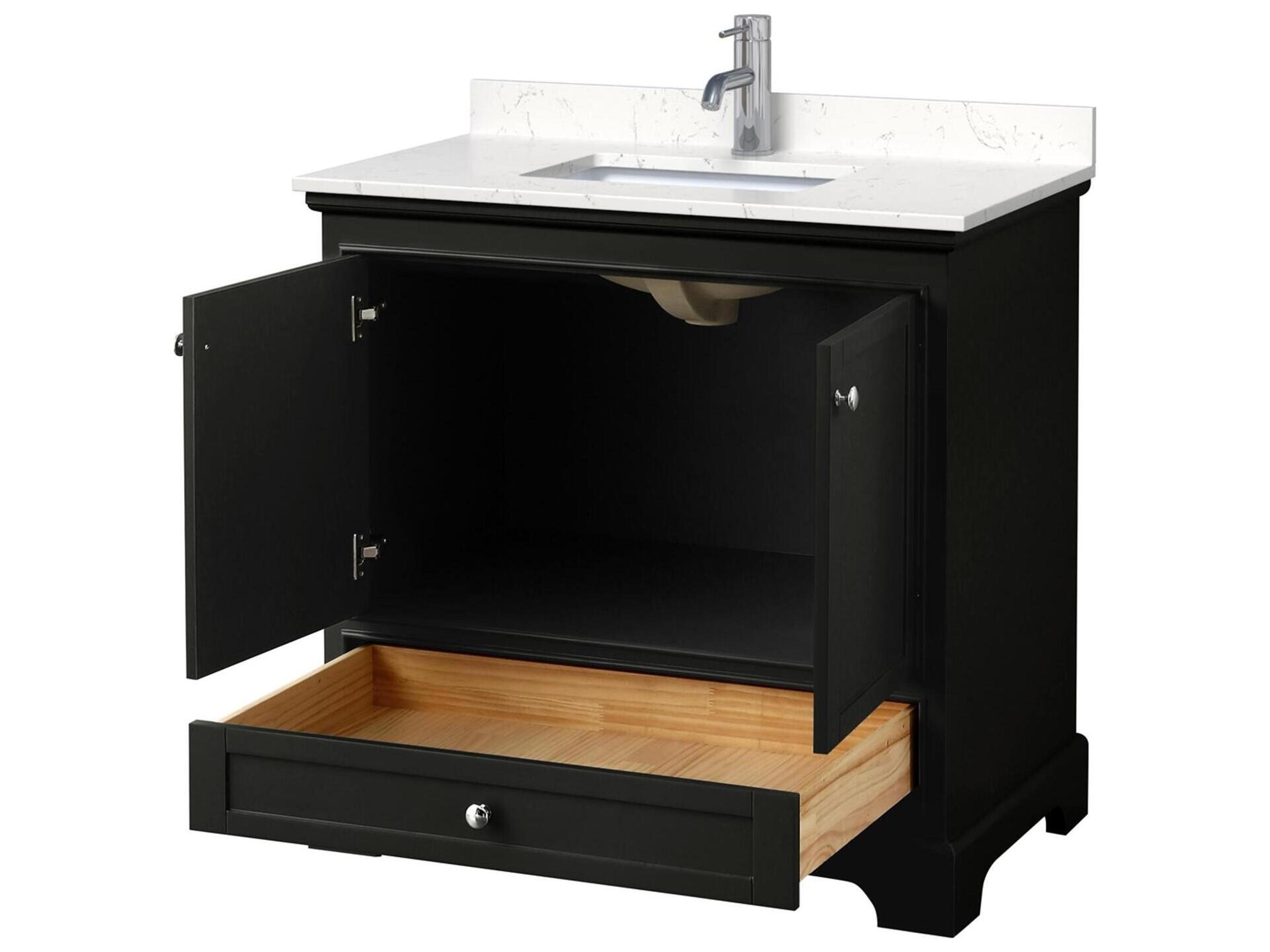 Wyndham Collection Deborah 36" Dark Espresso Vanity