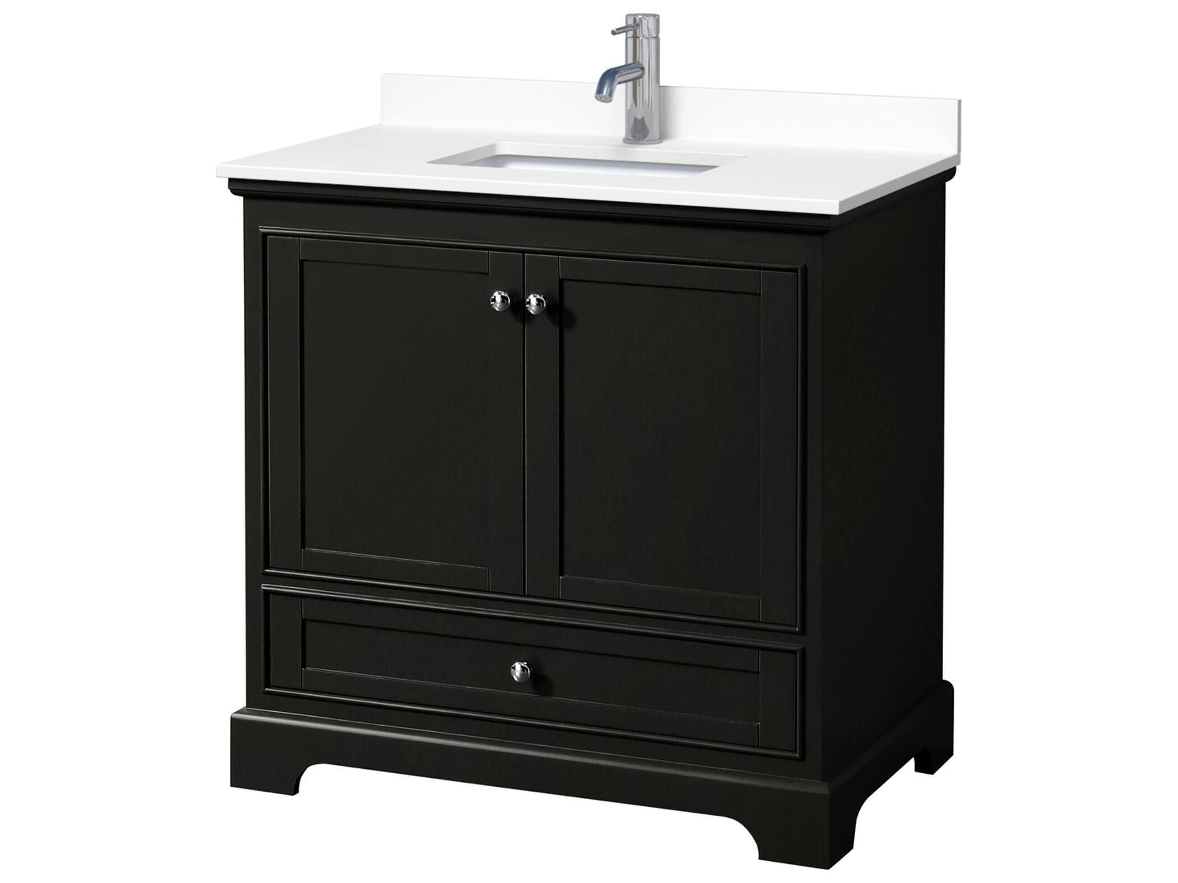 Wyndham Collection Deborah 36" Dark Espresso Vanity