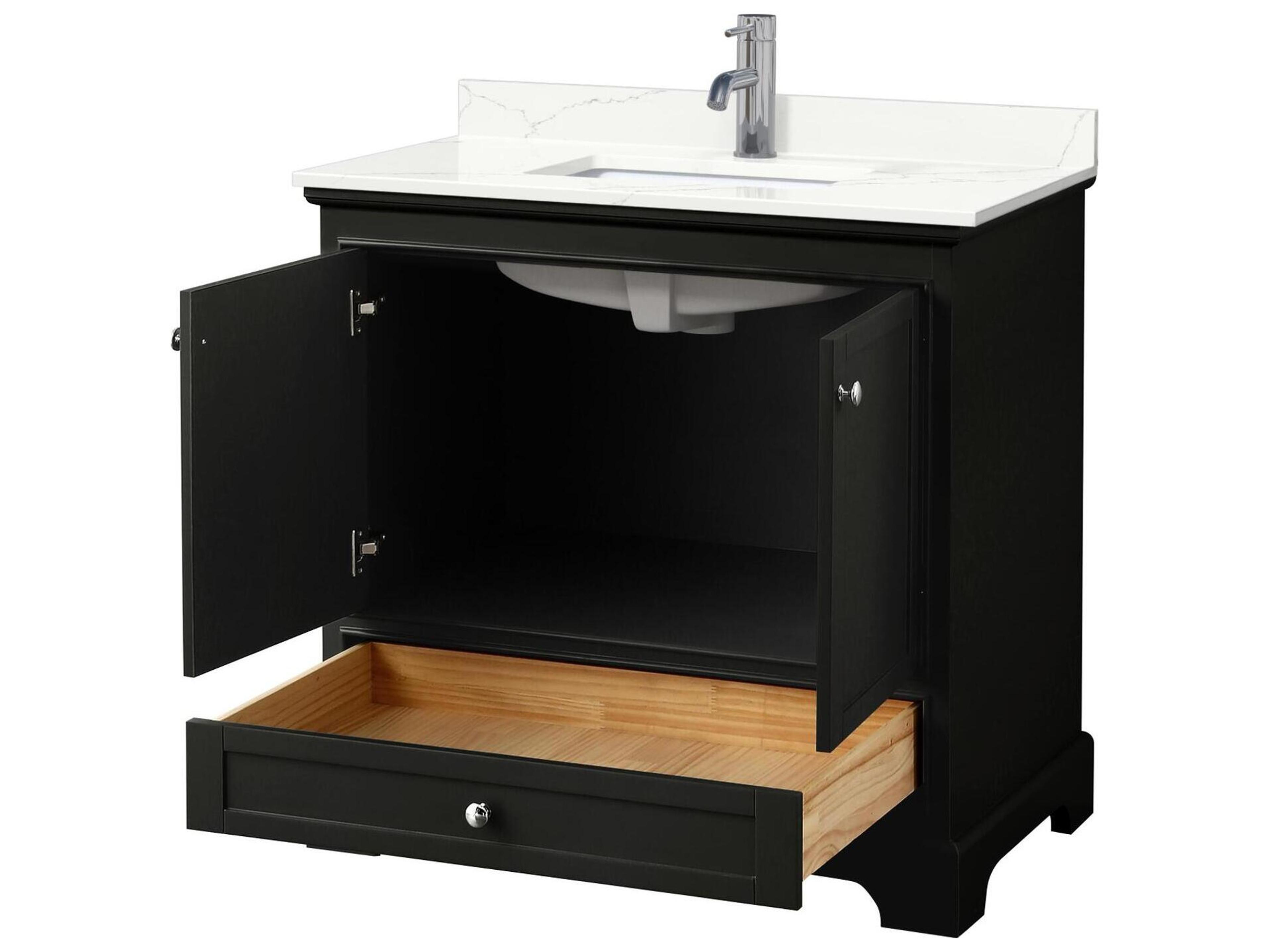 Wyndham Collection Deborah 36" Dark Espresso Vanity