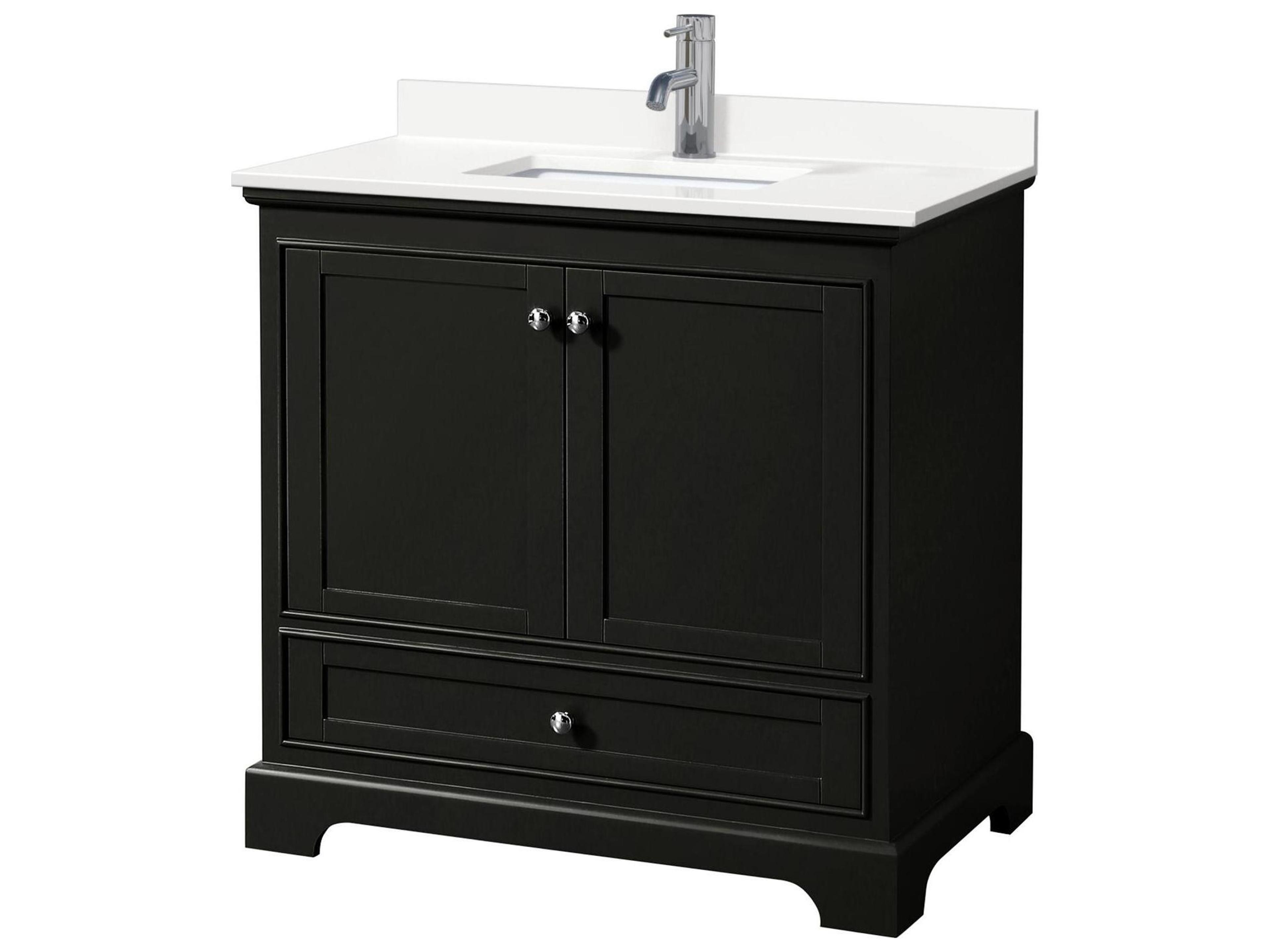 Wyndham Collection Deborah 36" Dark Espresso Vanity