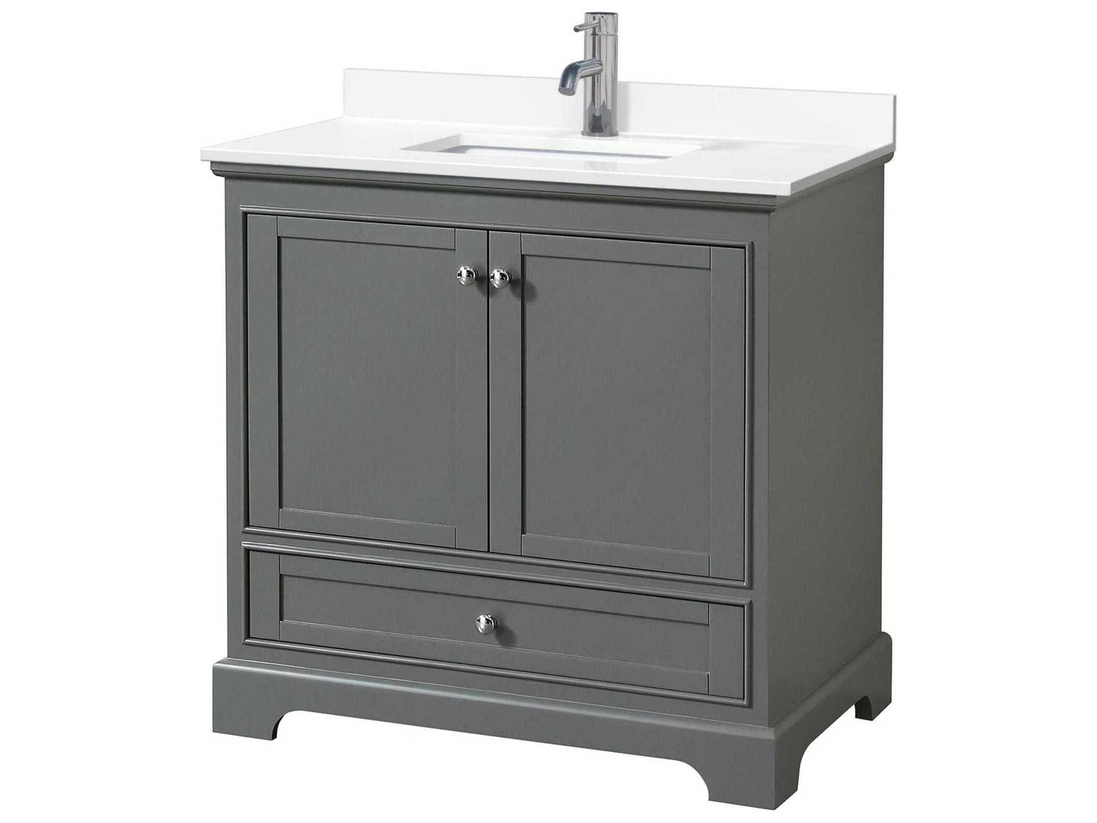 Wyndham Collection Deborah 36" Dark Gray Vanity