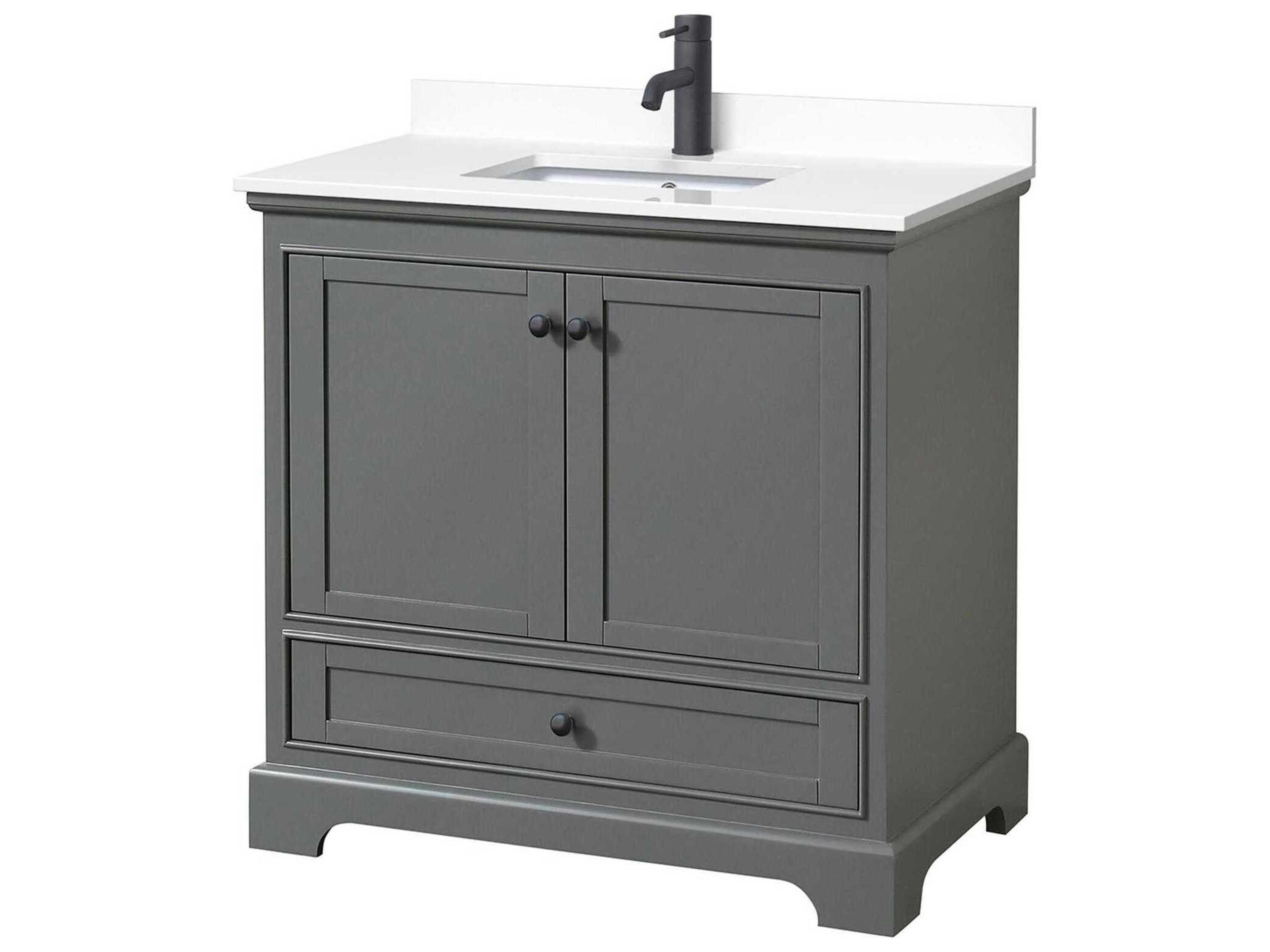 Wyndham Collection Deborah 36" Dark Gray Vanity