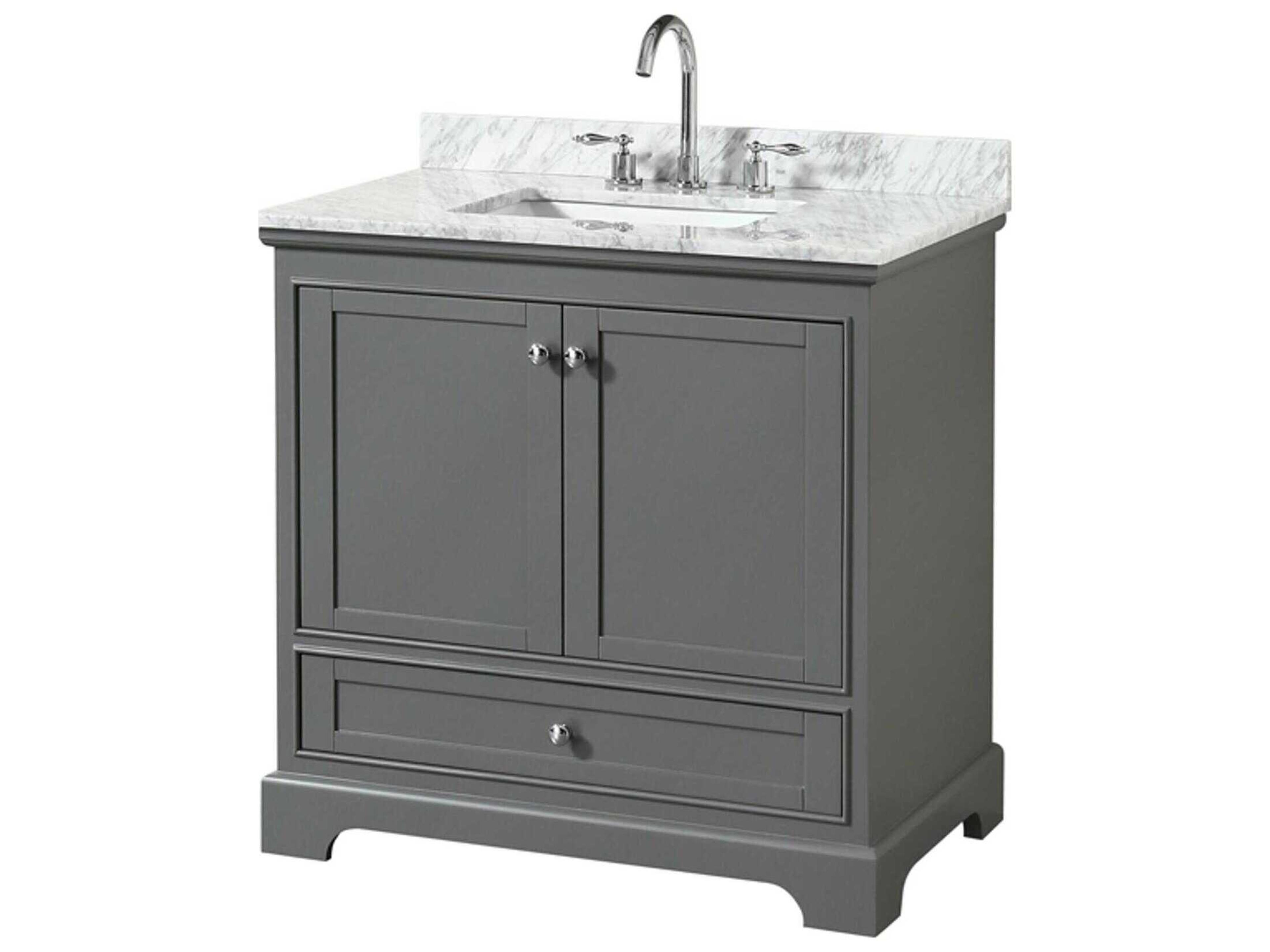 Wyndham Collection Deborah 36" Dark Gray Vanity