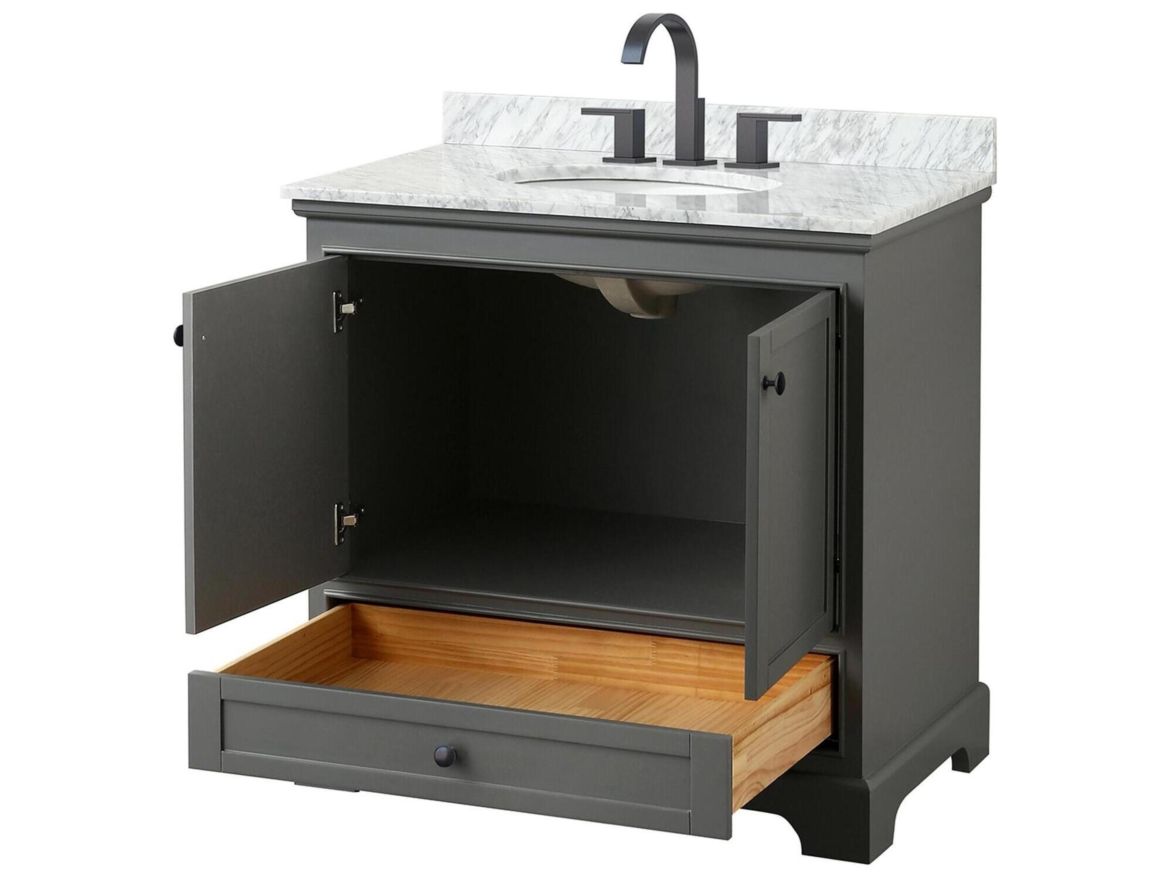 Wyndham Collection Deborah 36" Dark Gray Vanity