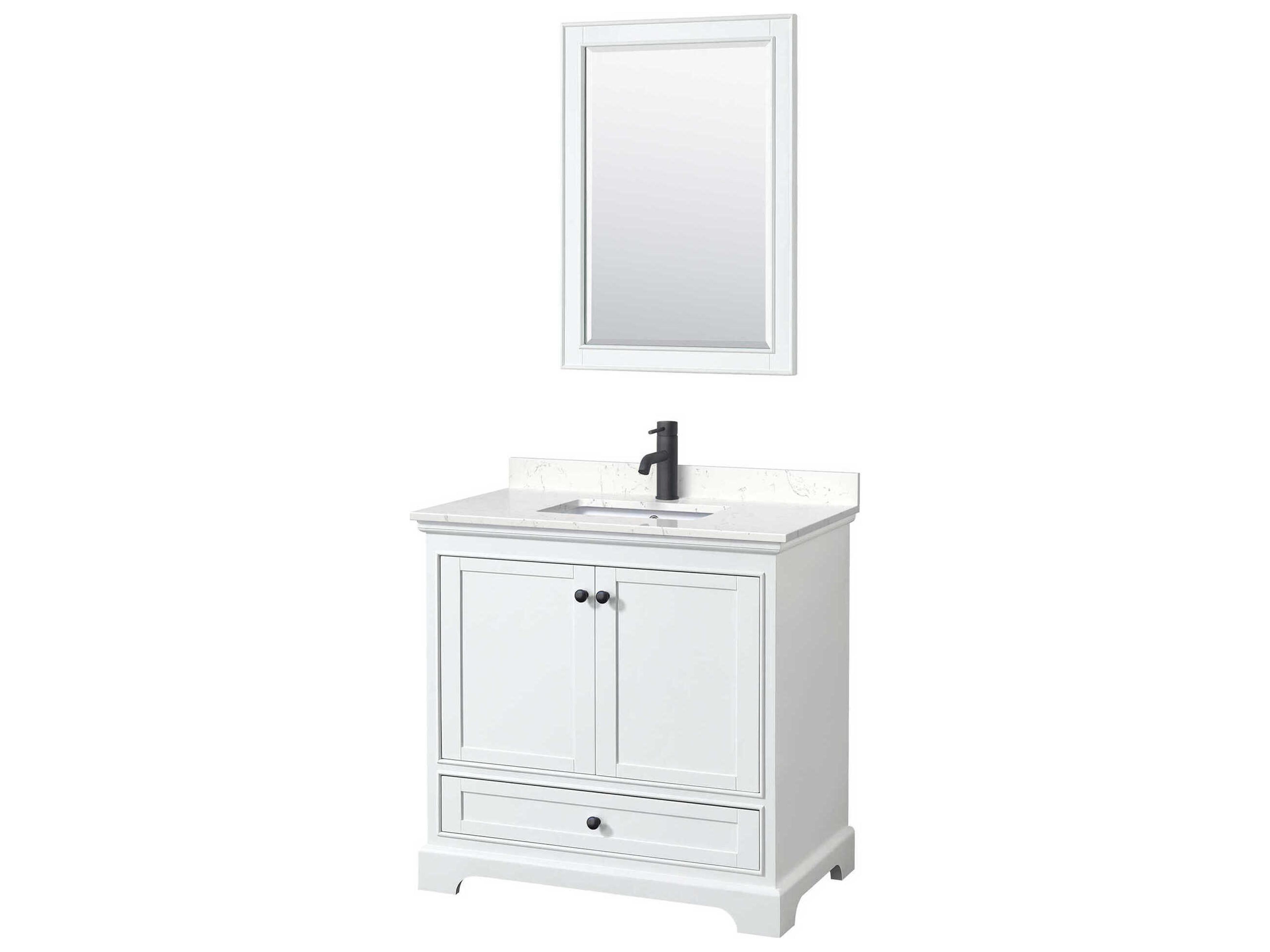 Deborah 36" White Vanity with 24" Mirror