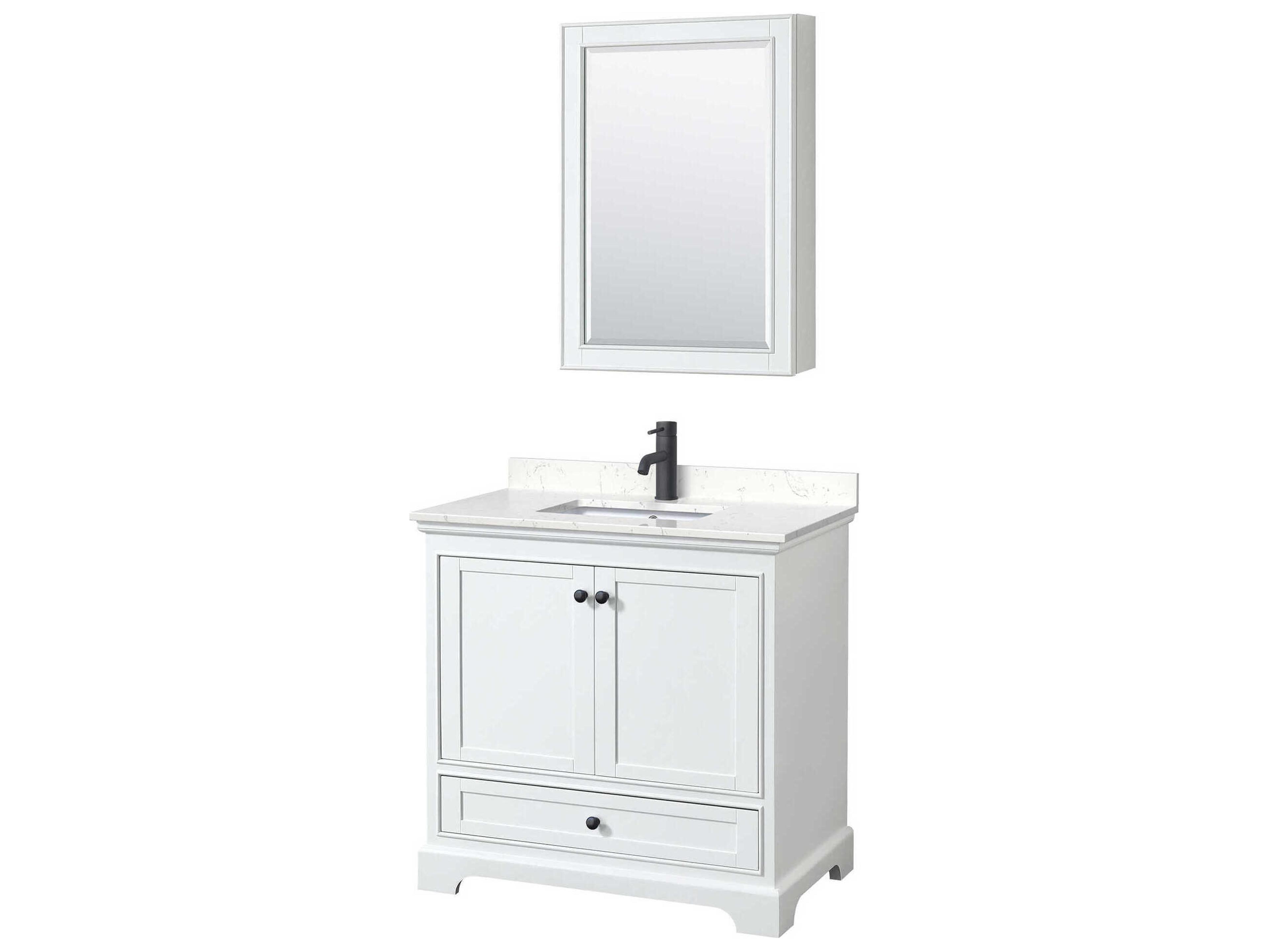 Deborah 36" White Vanity with Medicine Cabinet