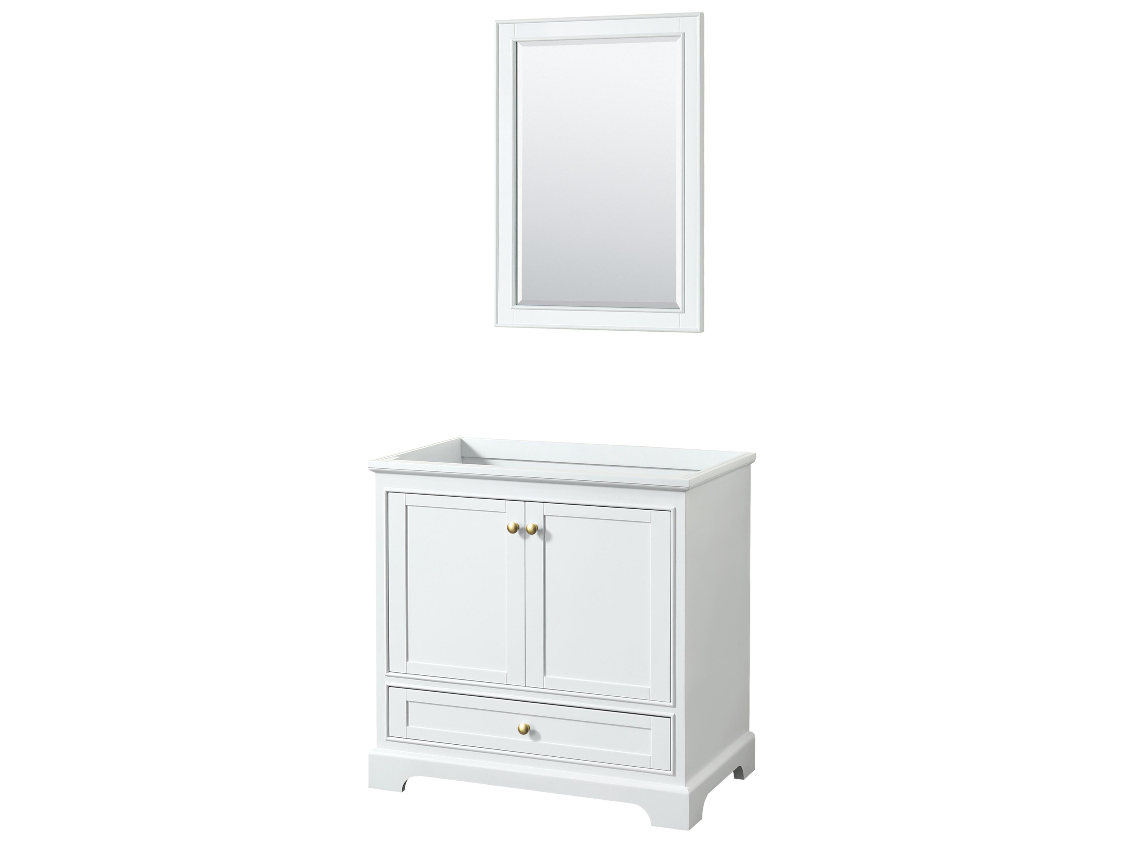 Wyndham Collection Deborah 35" White Vanity with 24" Mirror