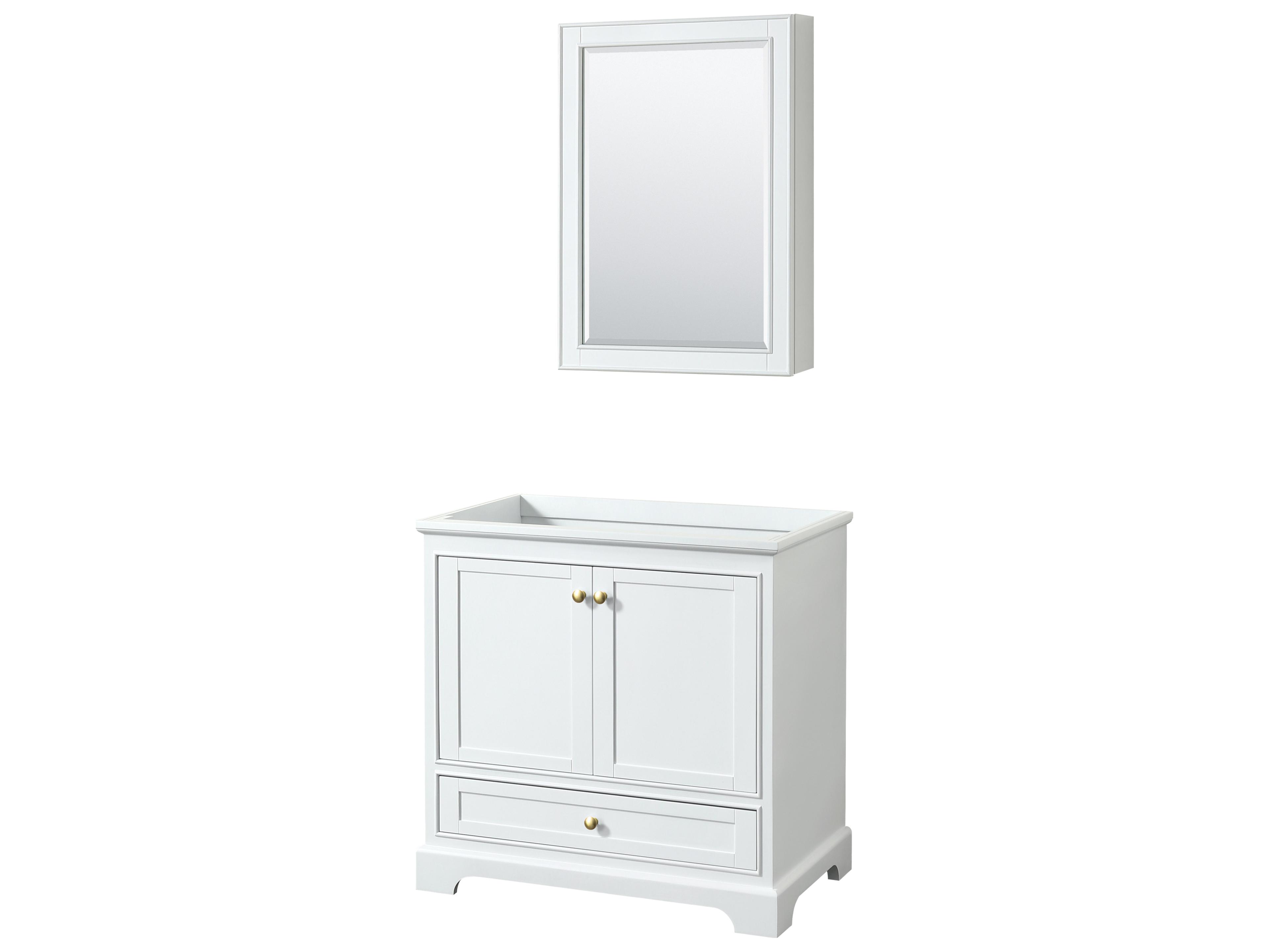 Wyndham Collection Deborah 35" White Vanity with Medicine Cabinet