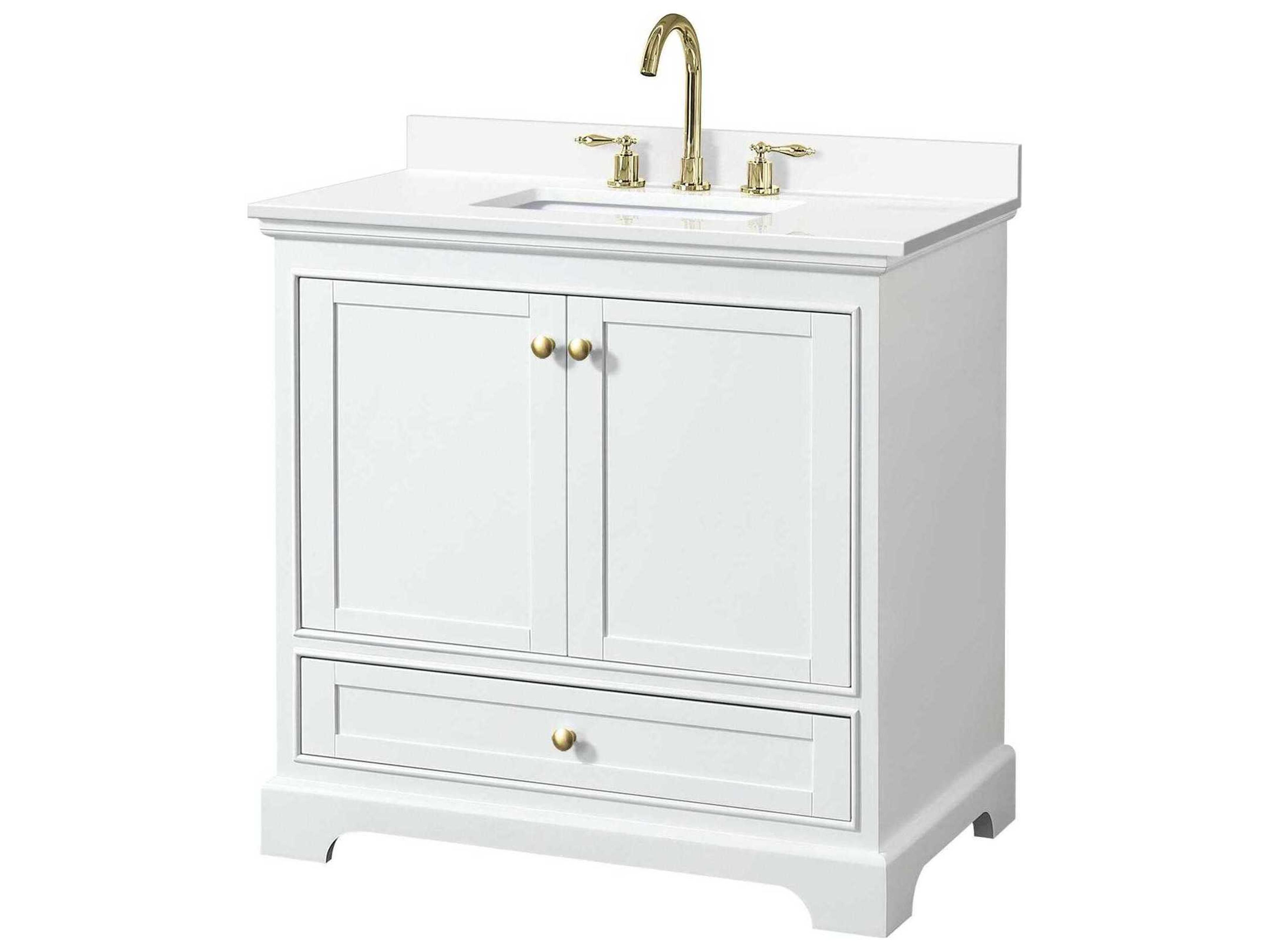 Wyndham Collection Deborah 36" White Vanity