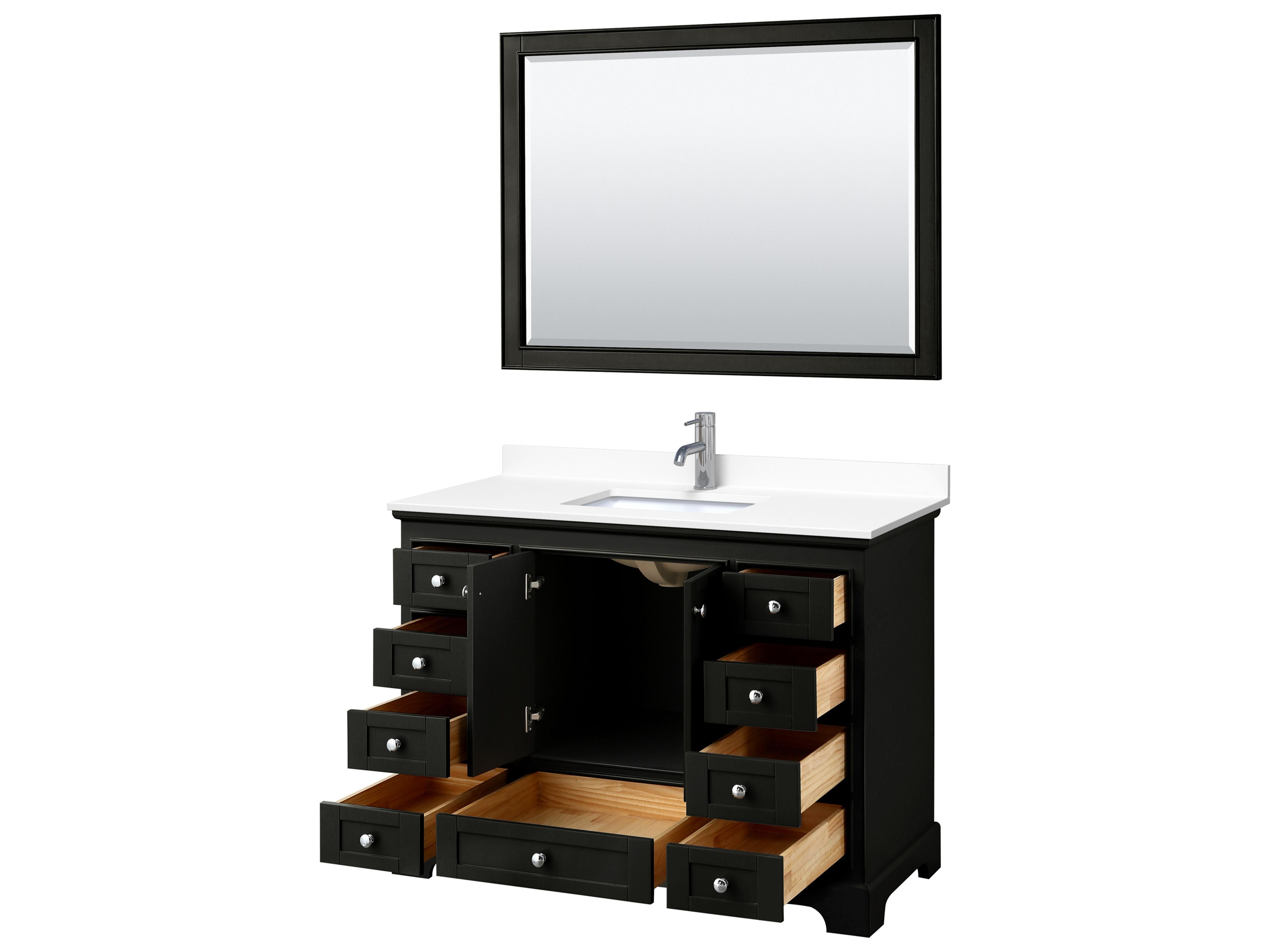 Wyndham Collection Deborah 48" Dark Espresso Vanity with 46" Mirror