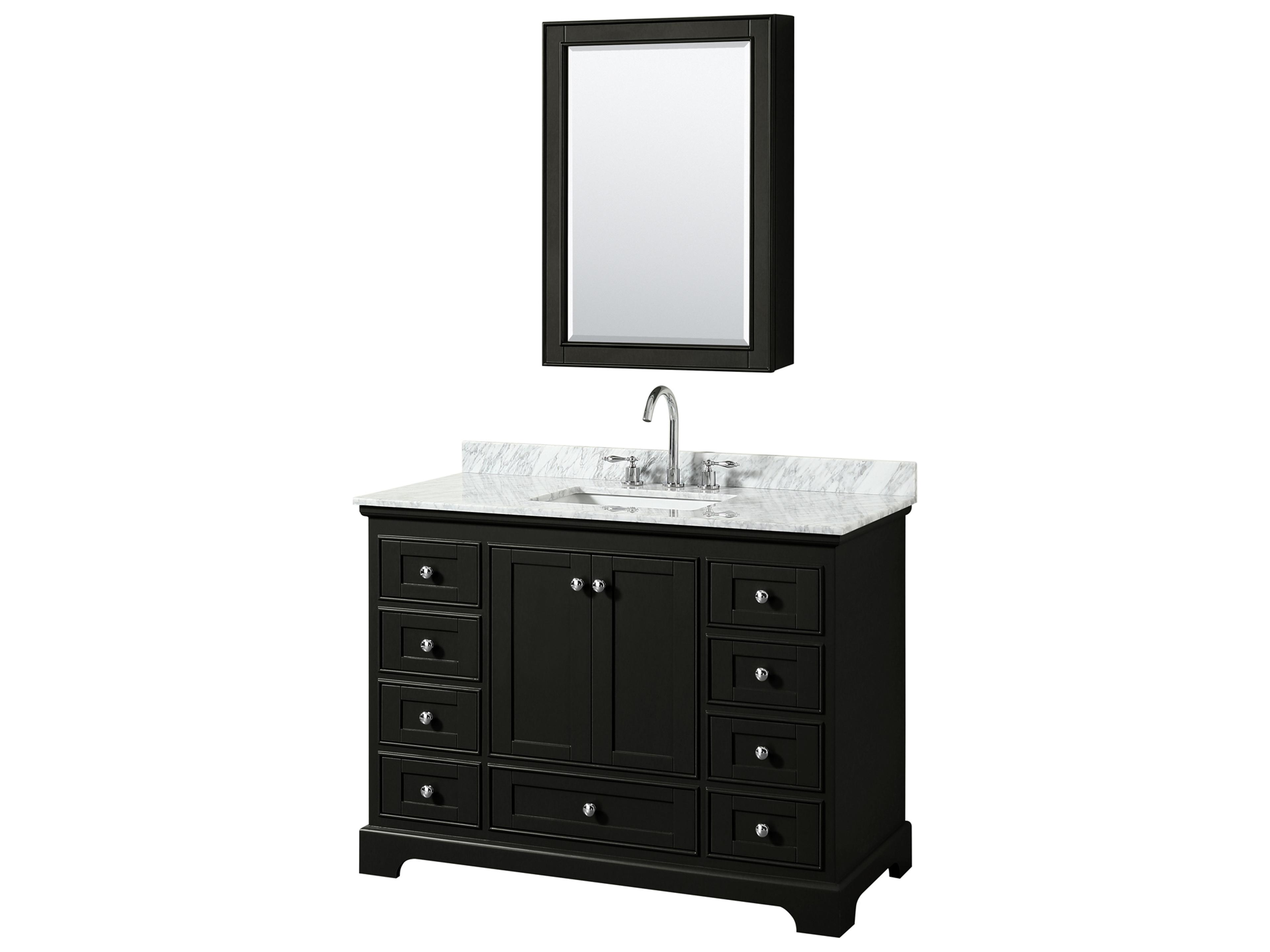 Wyndham Collection Deborah 48" Dark Espresso Vanity with Medicine Cabinet