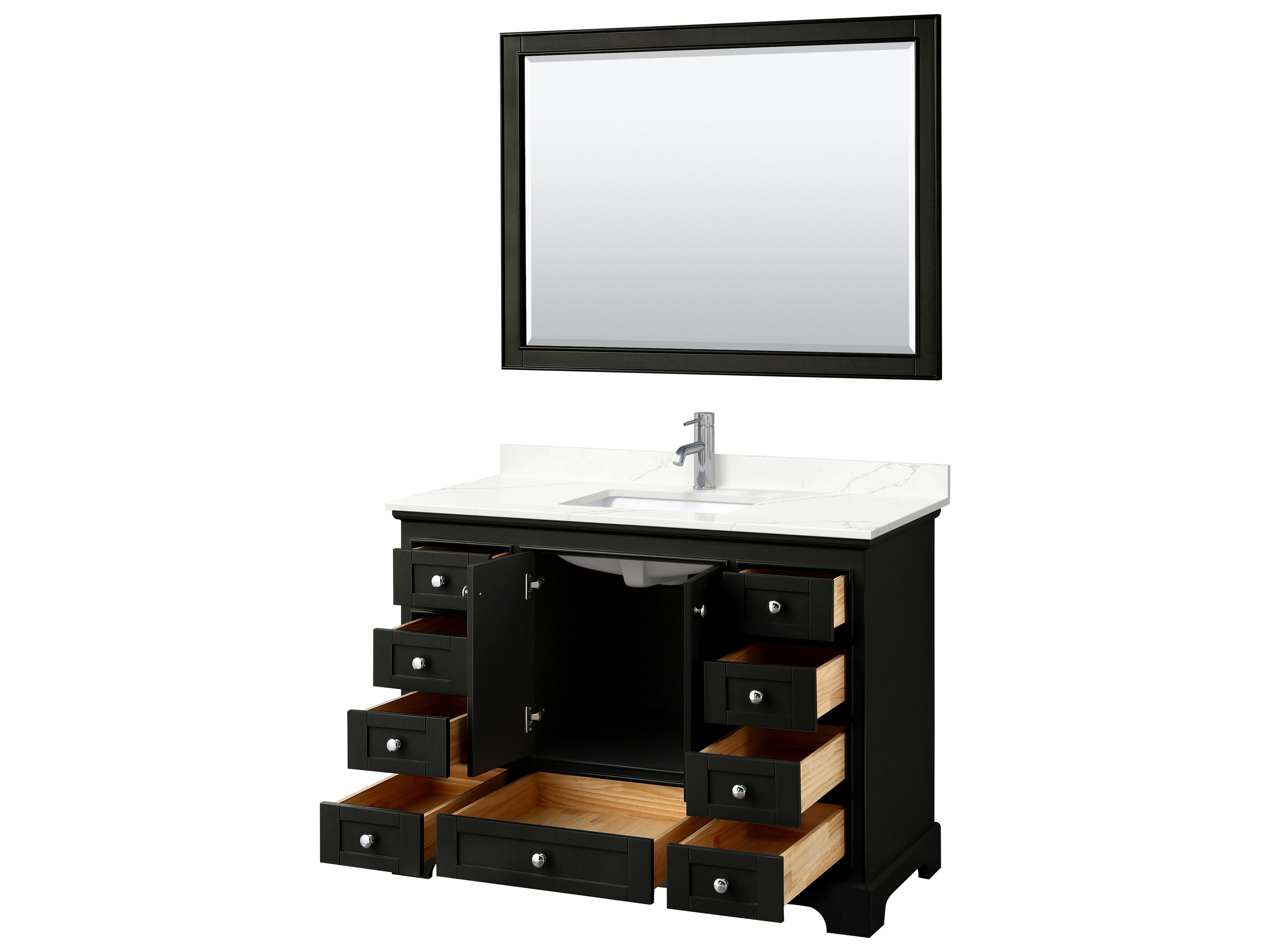 Wyndham Collection Deborah 48" Dark Espresso Vanity with 46" Mirror