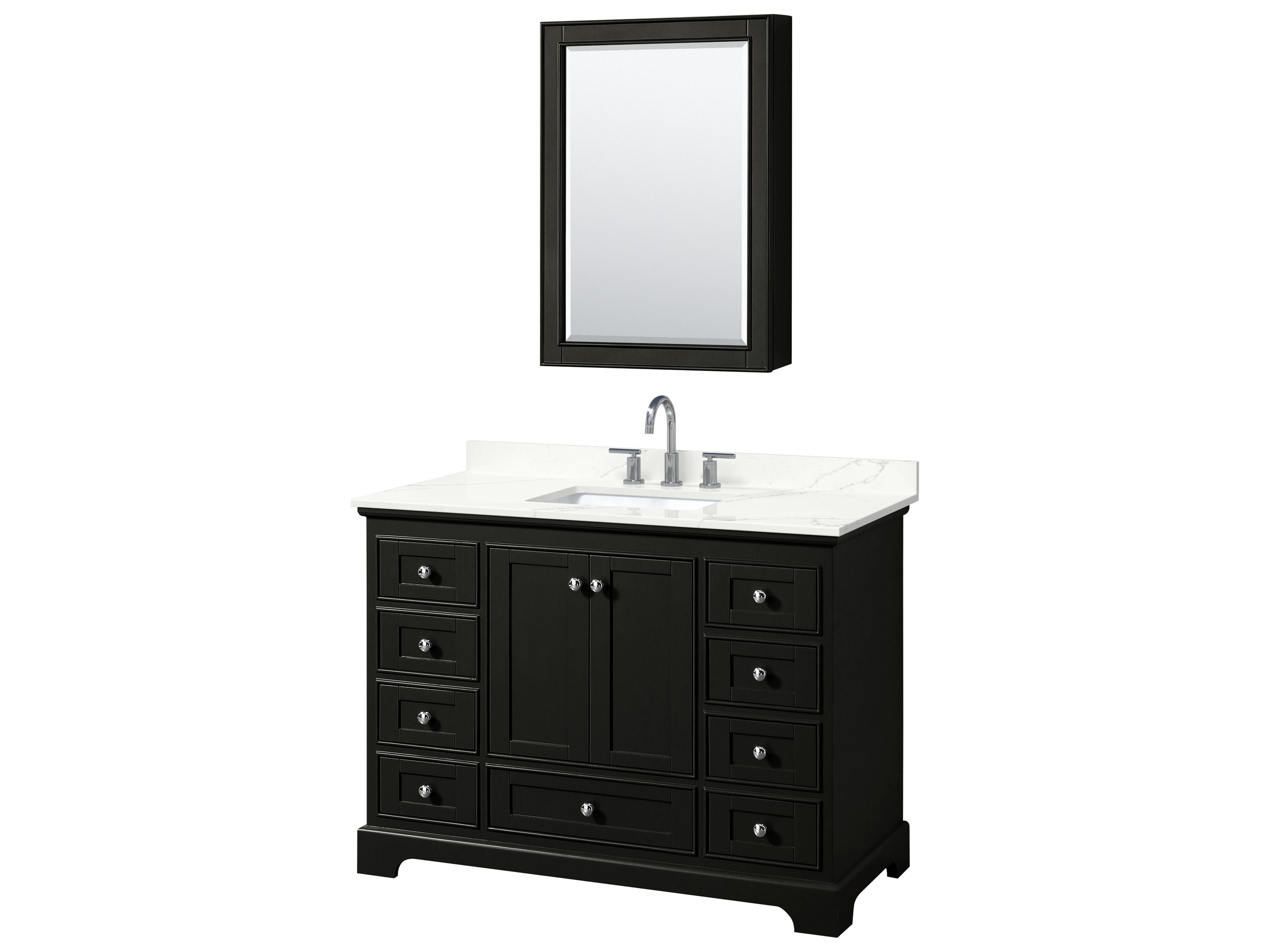 Wyndham Collection Deborah 48" Dark Espresso Vanity with Medicine Cabinet