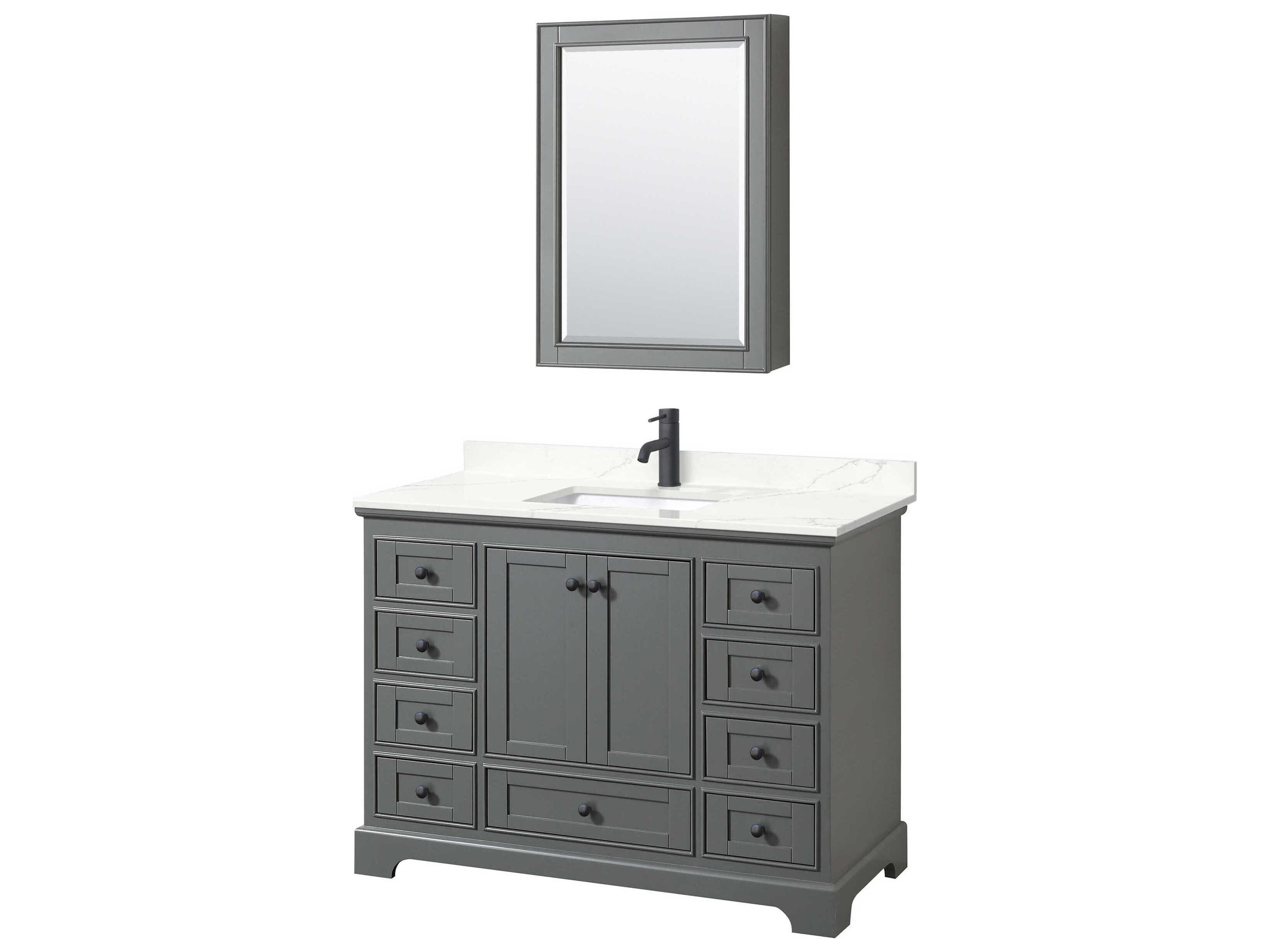 Deborah 48" Dark Gray Vanity with Medicine Cabinet