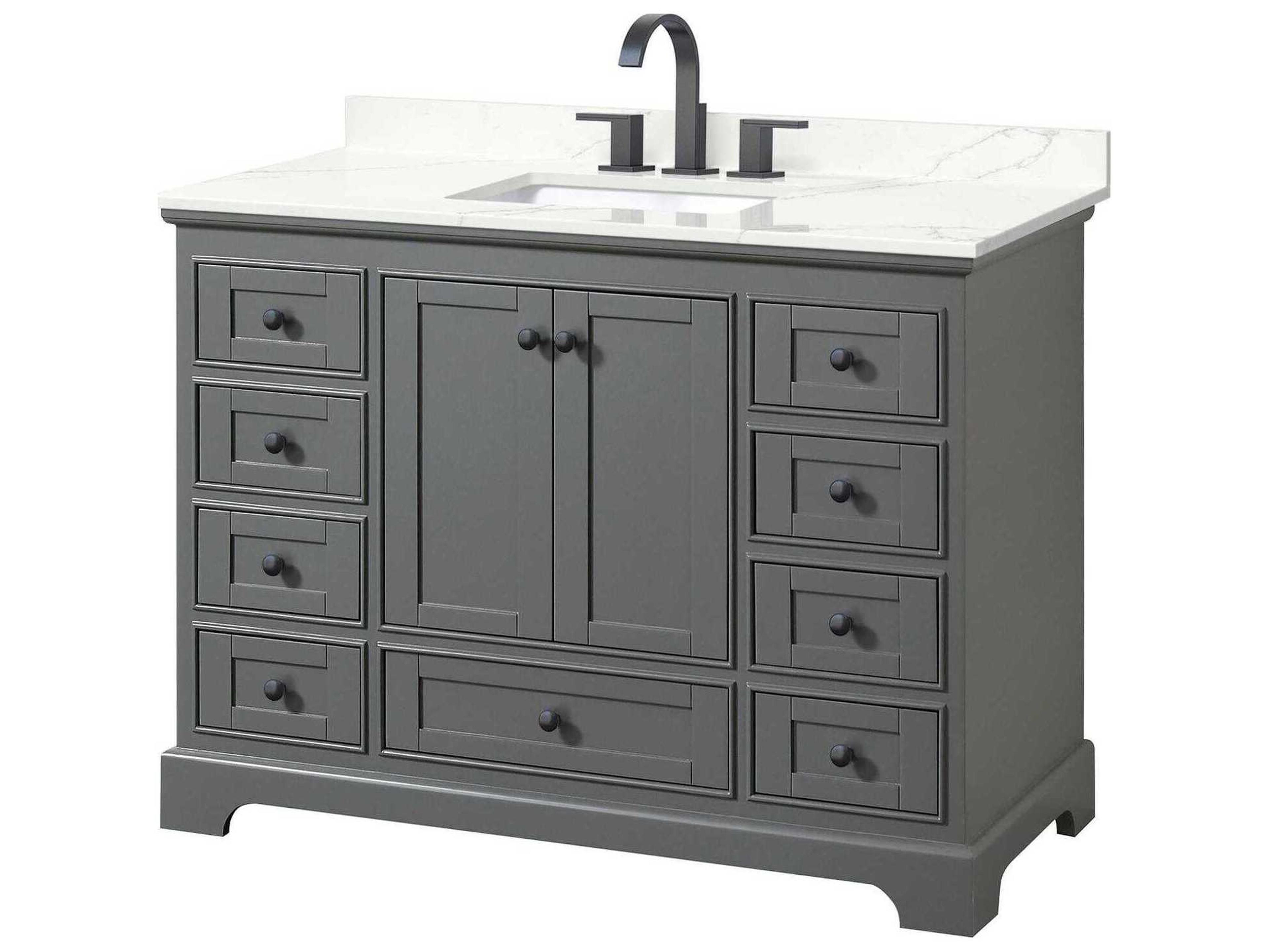 Wyndham Collection Deborah 48" Dark Gray Vanity