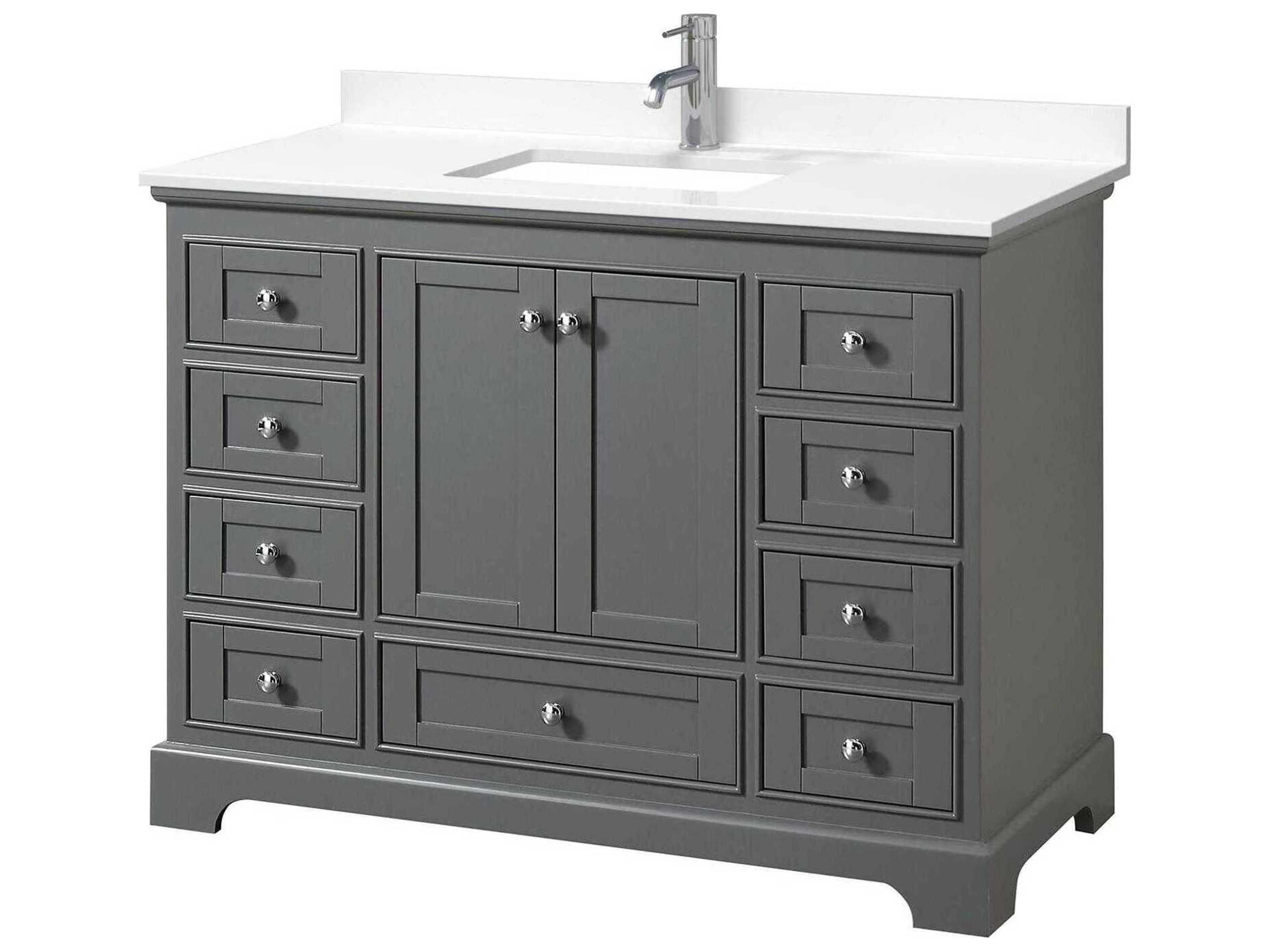 Wyndham Collection Deborah 48" Dark Gray Vanity