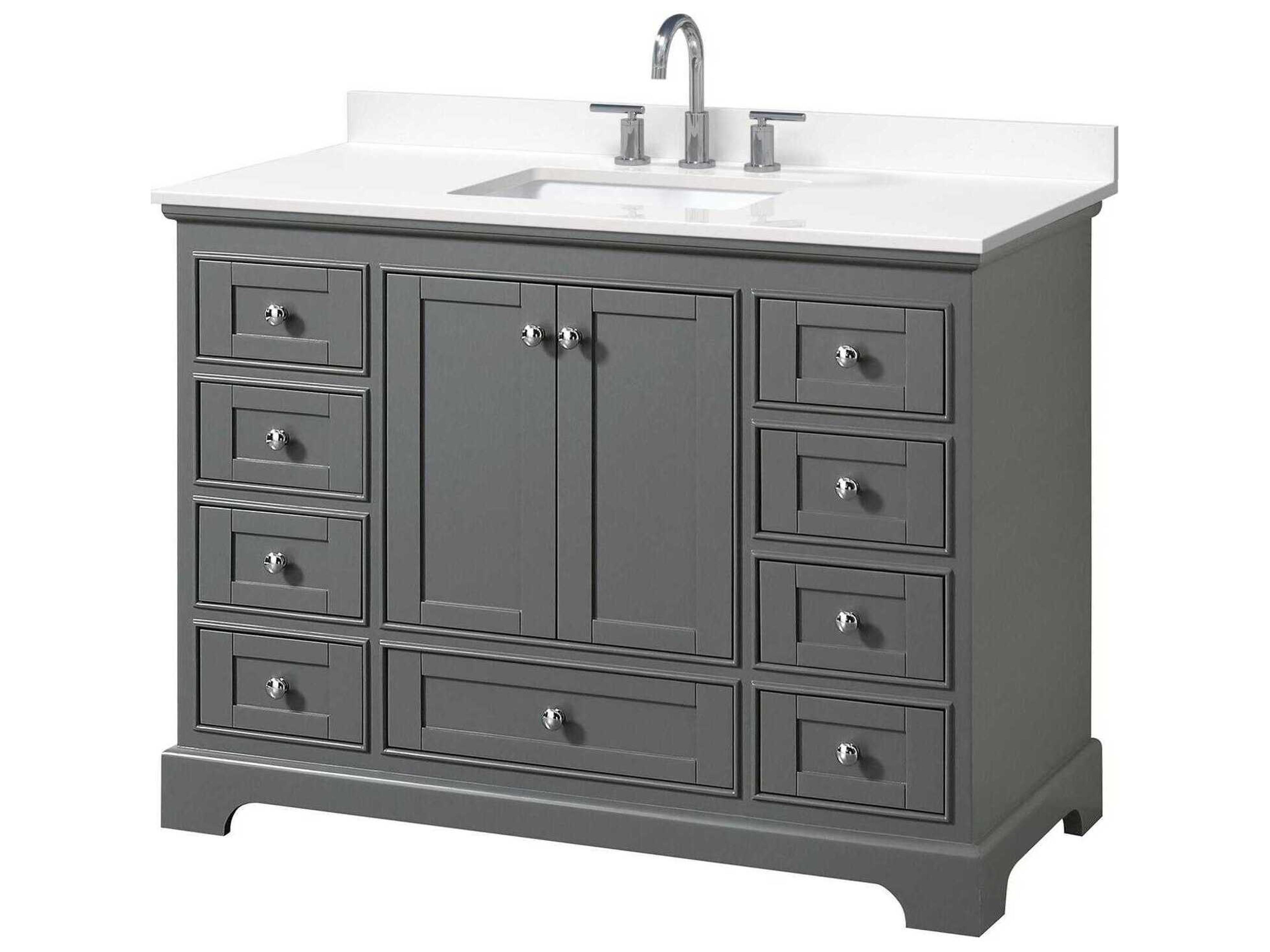 Wyndham Collection Deborah 48" Dark Gray Vanity