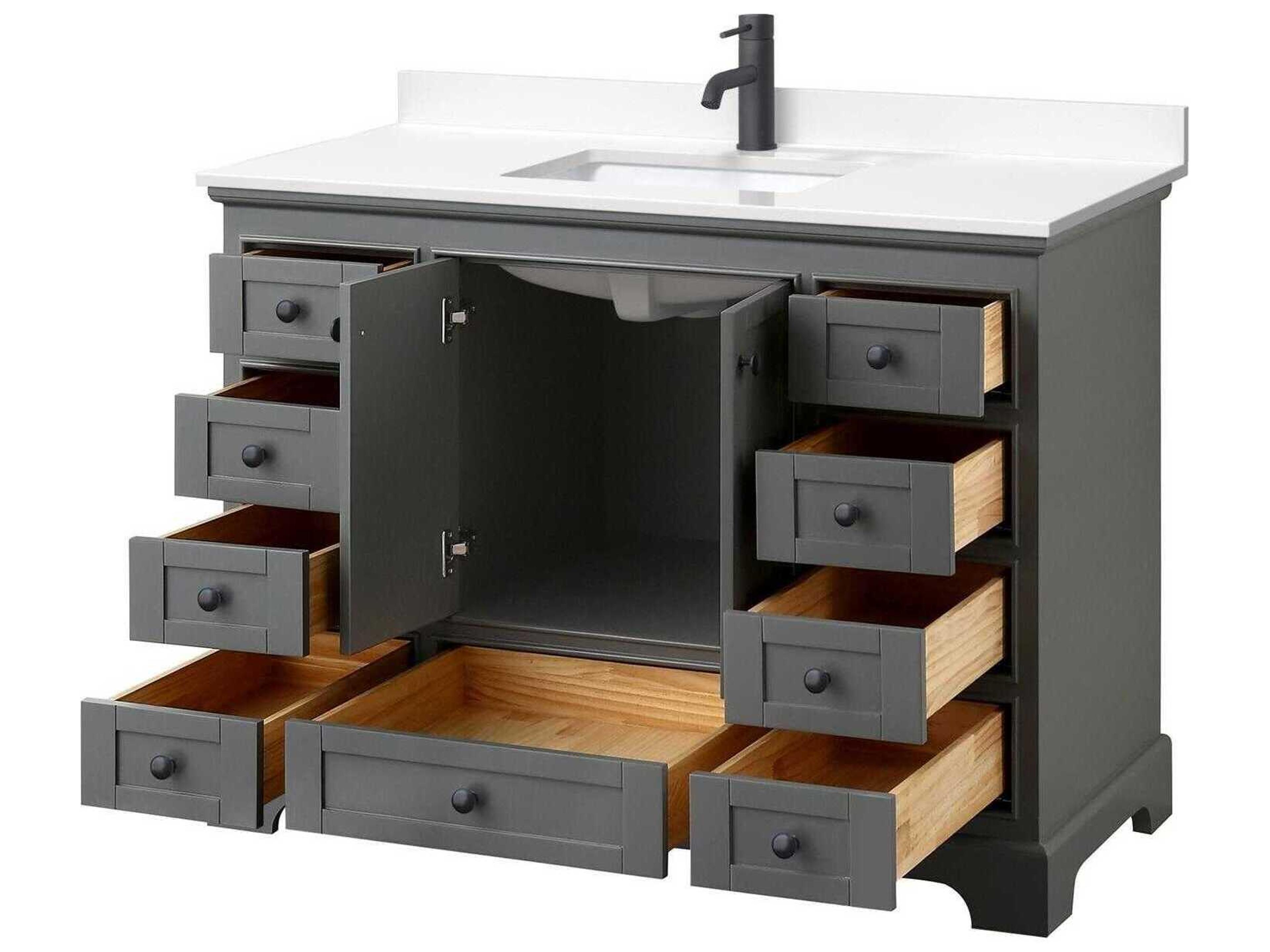 Wyndham Collection Deborah 48" Dark Gray Vanity