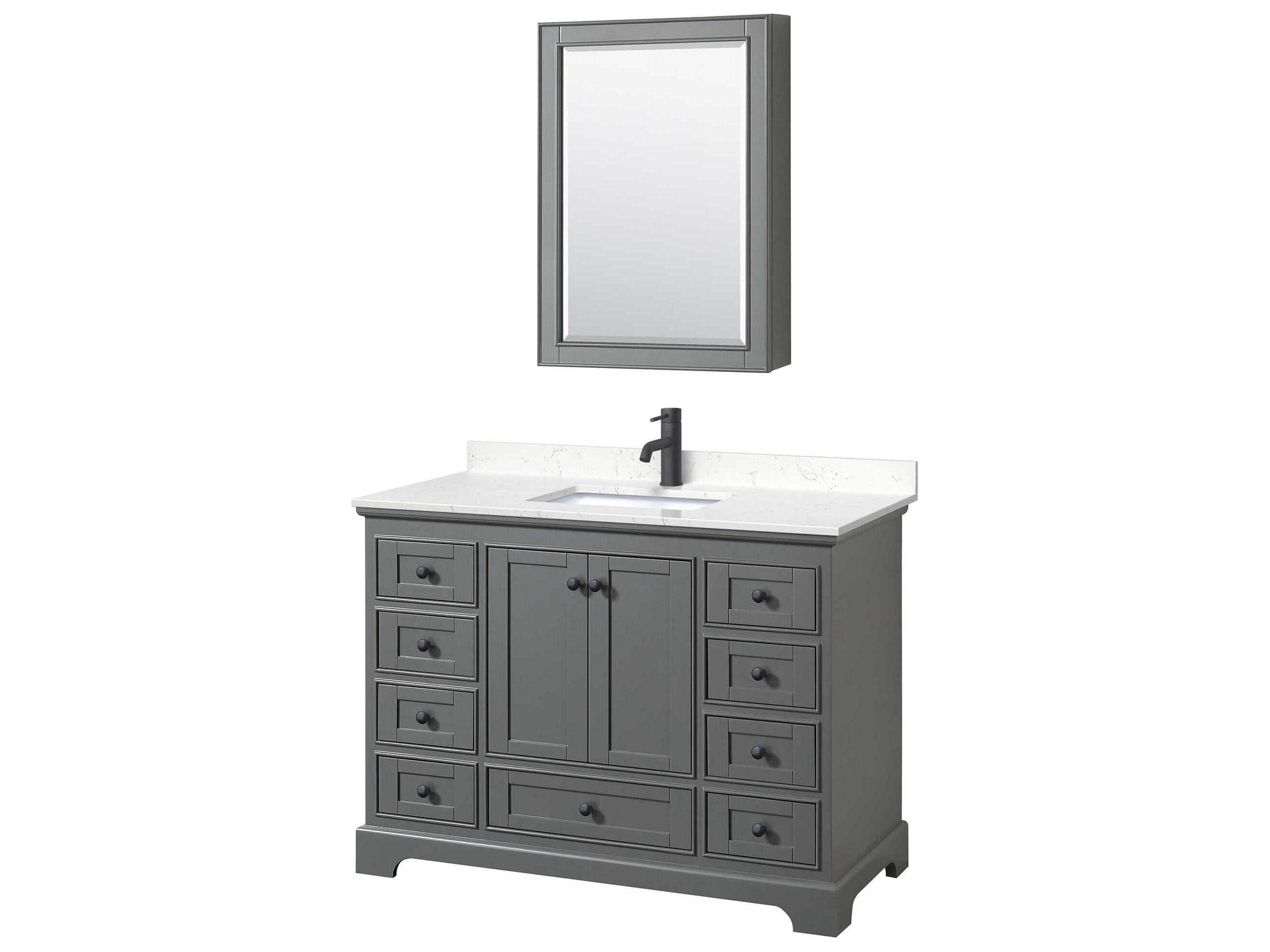 Deborah 48" Dark Gray Vanity with Medicine Cabinet