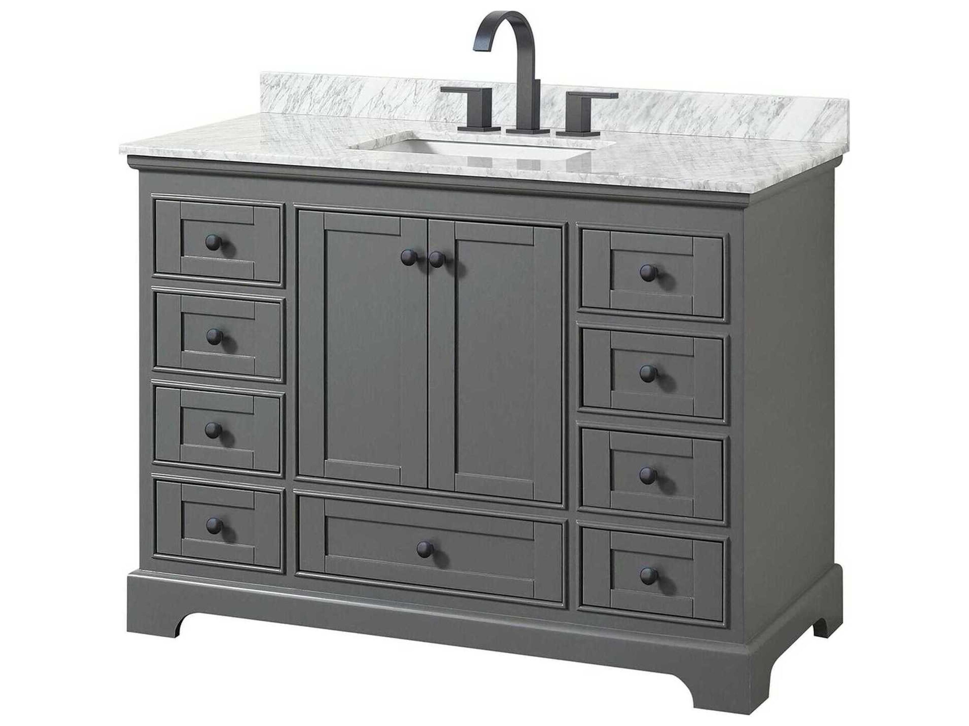 Wyndham Collection Deborah 48" Dark Gray Vanity