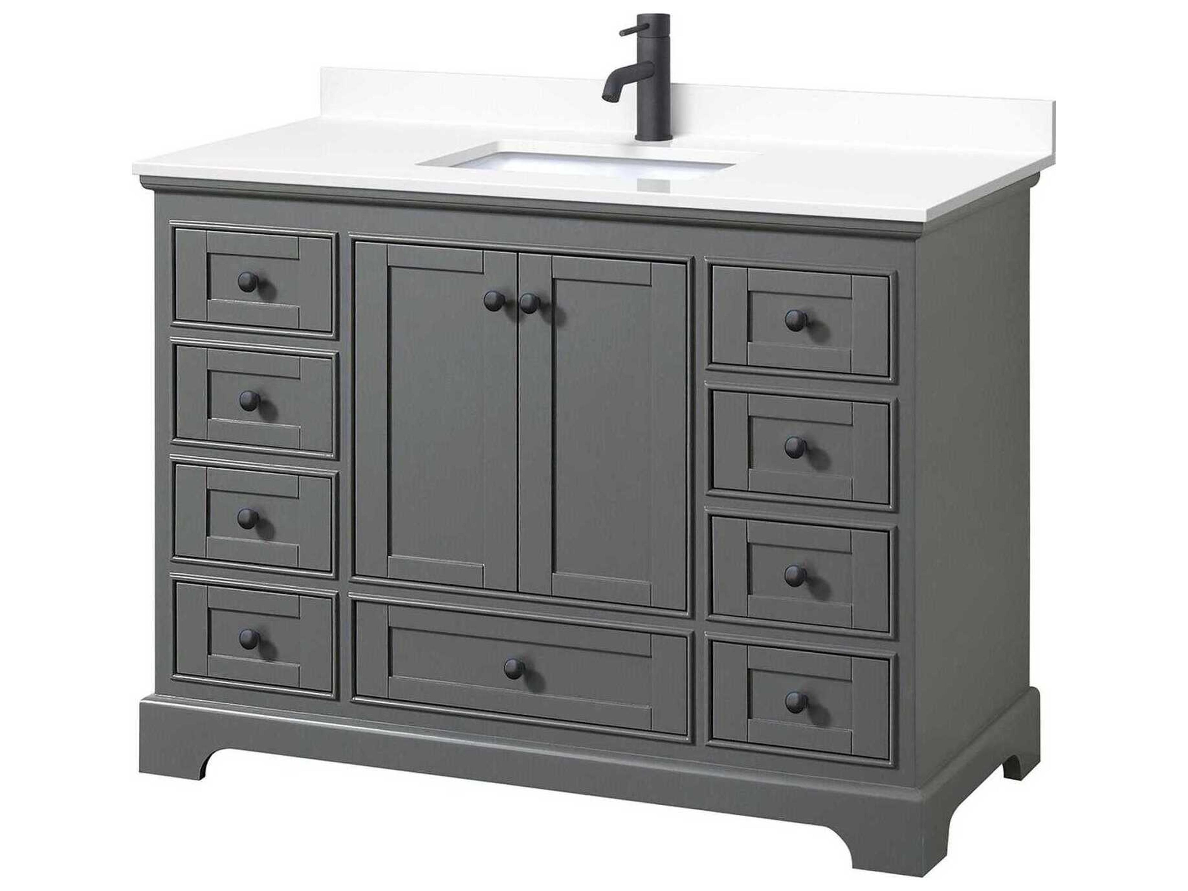 Wyndham Collection Deborah 48" Dark Gray Vanity