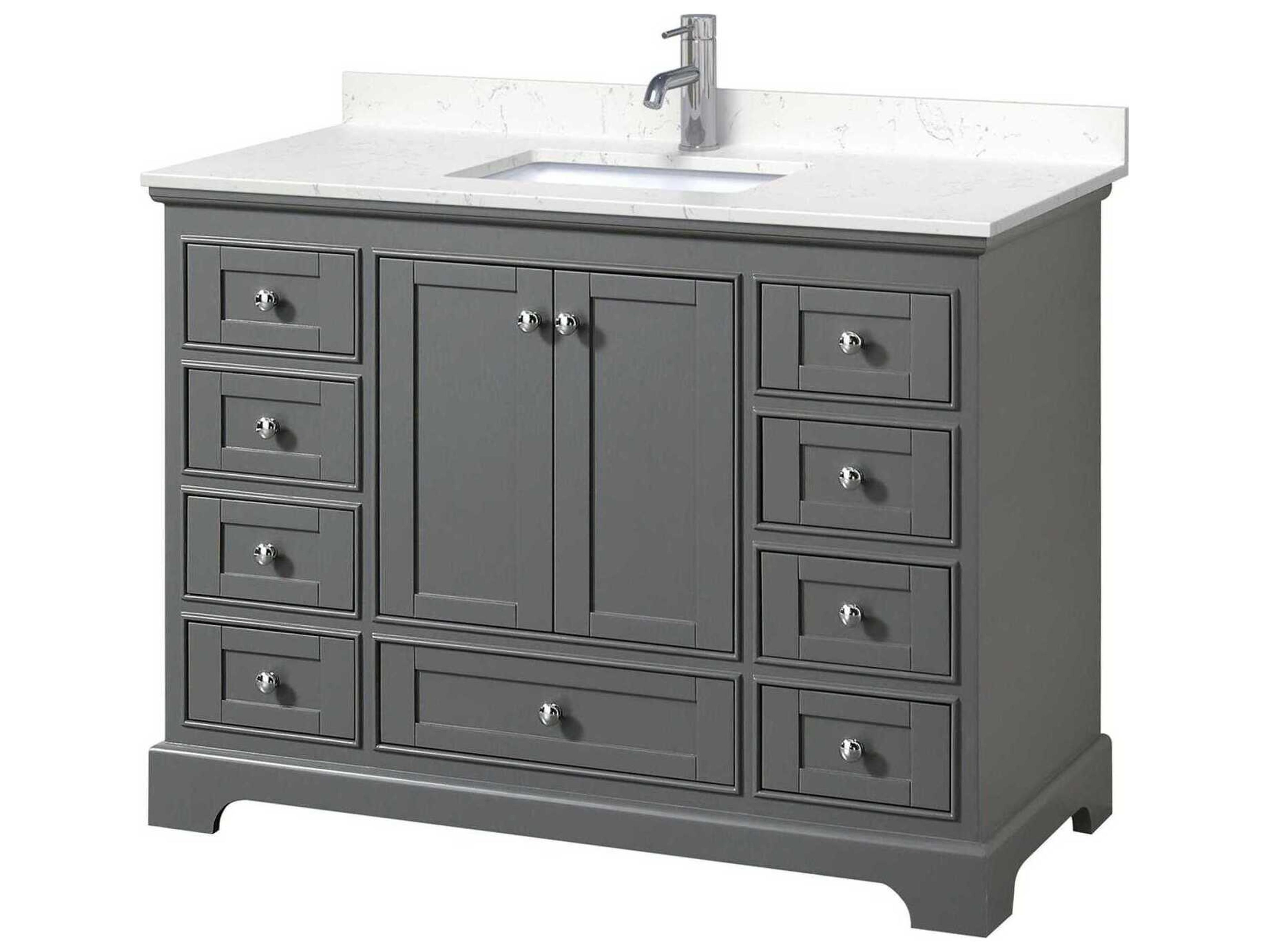 Wyndham Collection Deborah 48" Dark Gray Vanity
