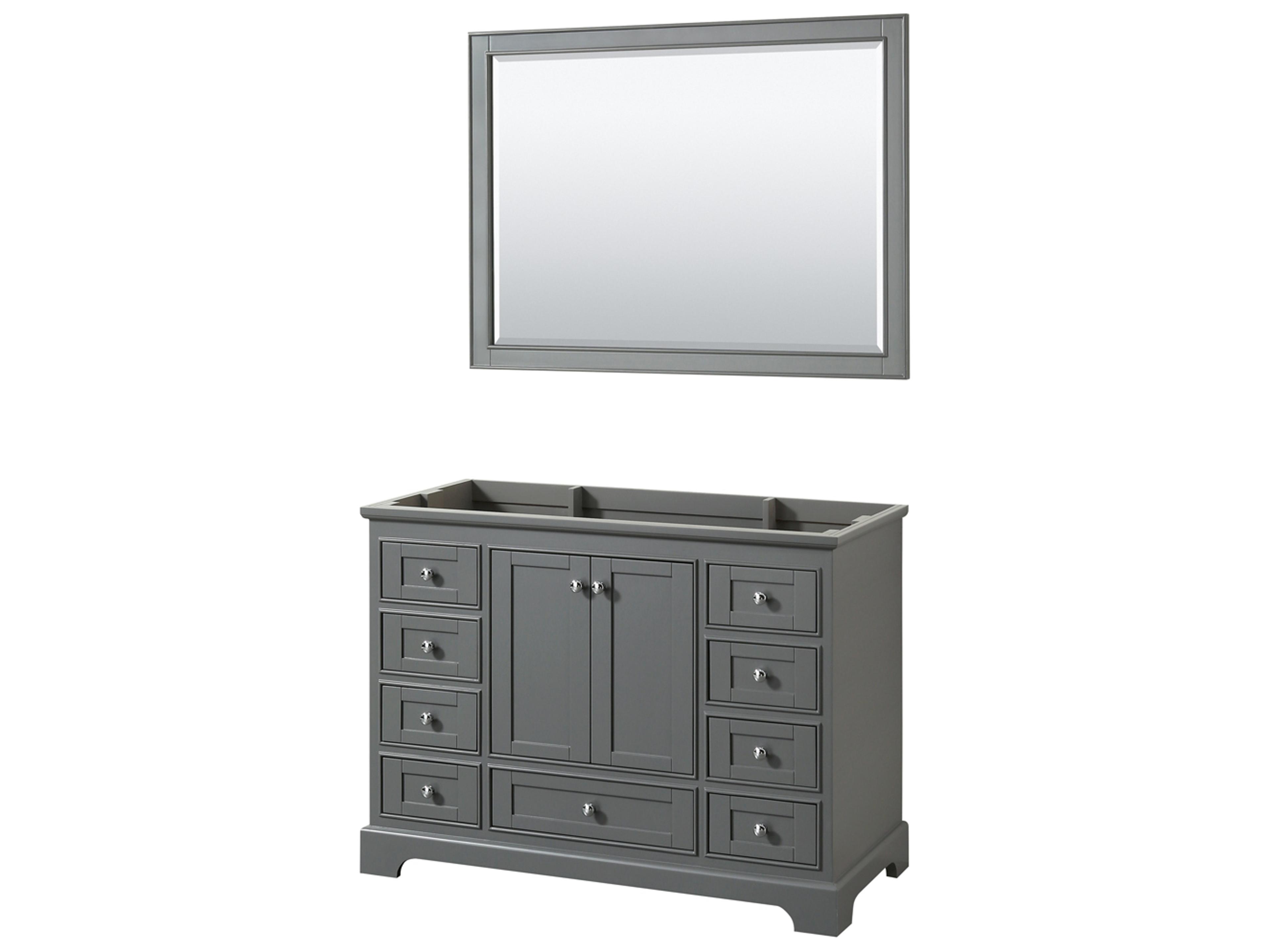 Wyndham Collection Deborah 47" Dark Gray Vanity with 46" Mirror