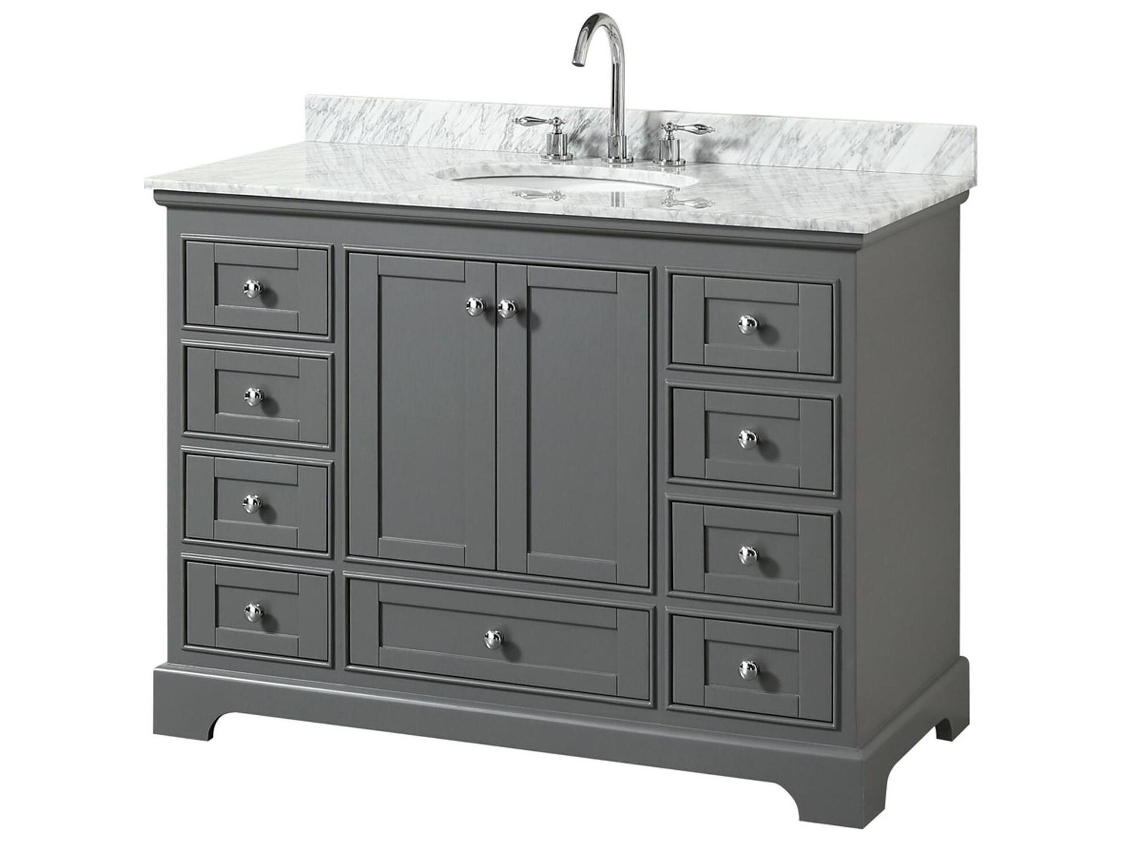 Wyndham Collection Deborah 48" Dark Gray Vanity
