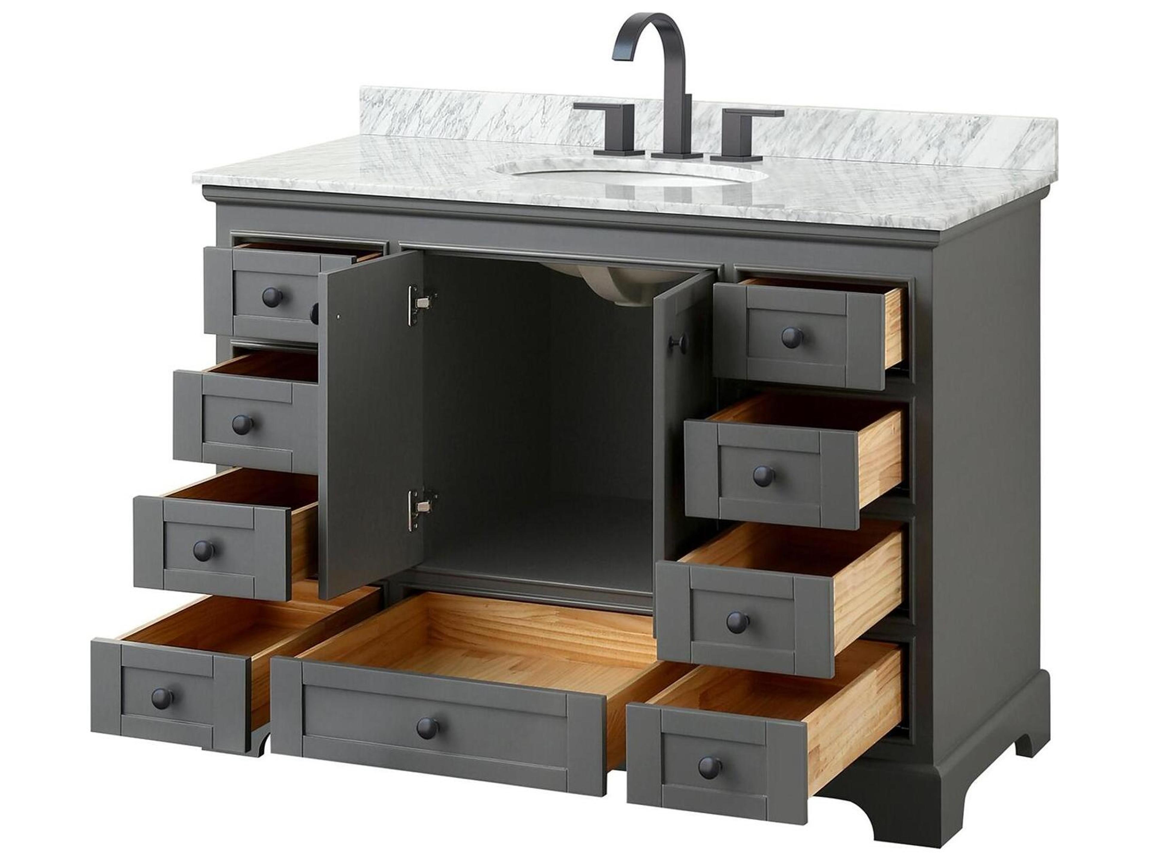 Wyndham Collection Deborah 48" Dark Gray Vanity