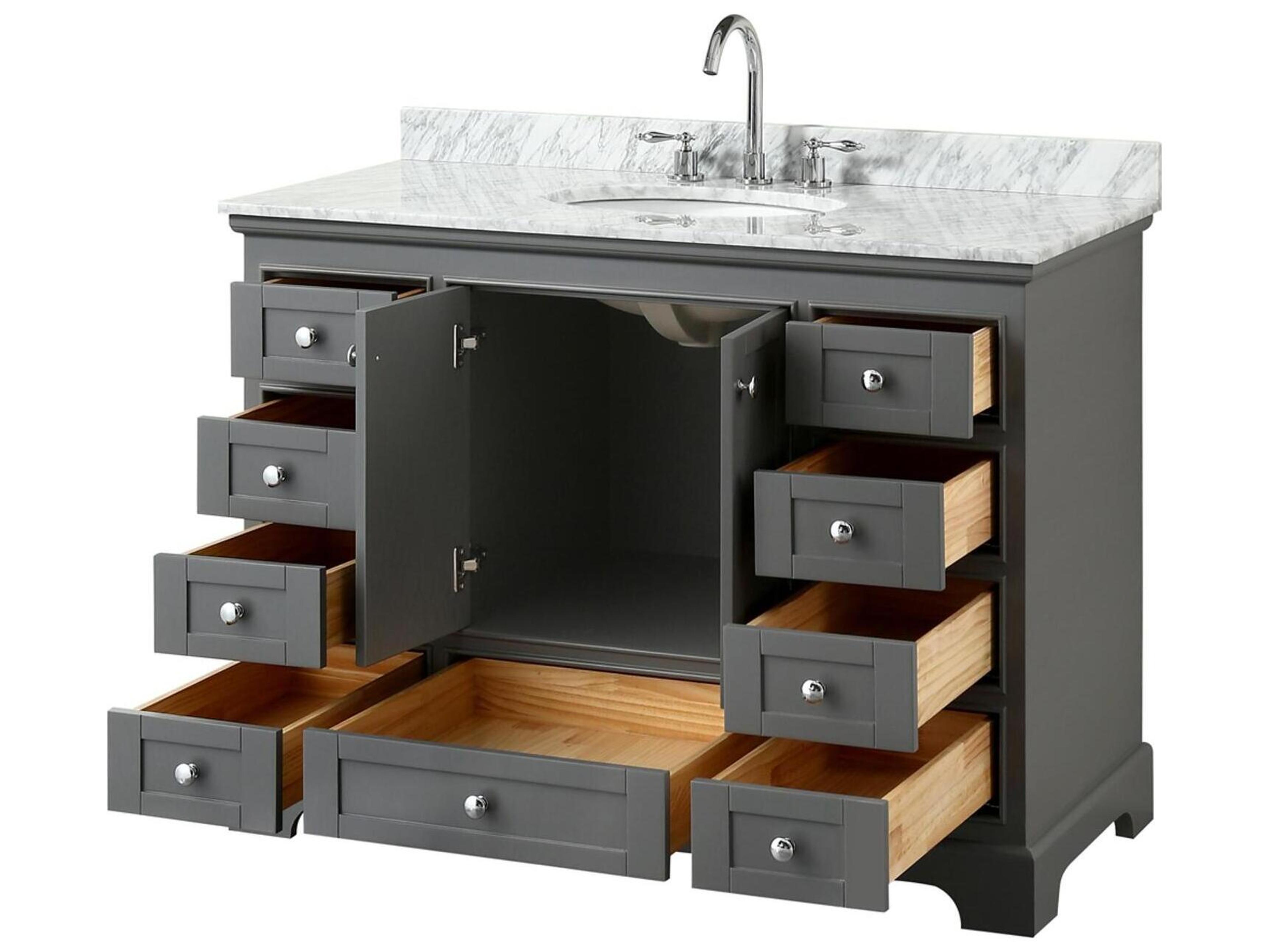 Wyndham Collection Deborah 48" Dark Gray Vanity