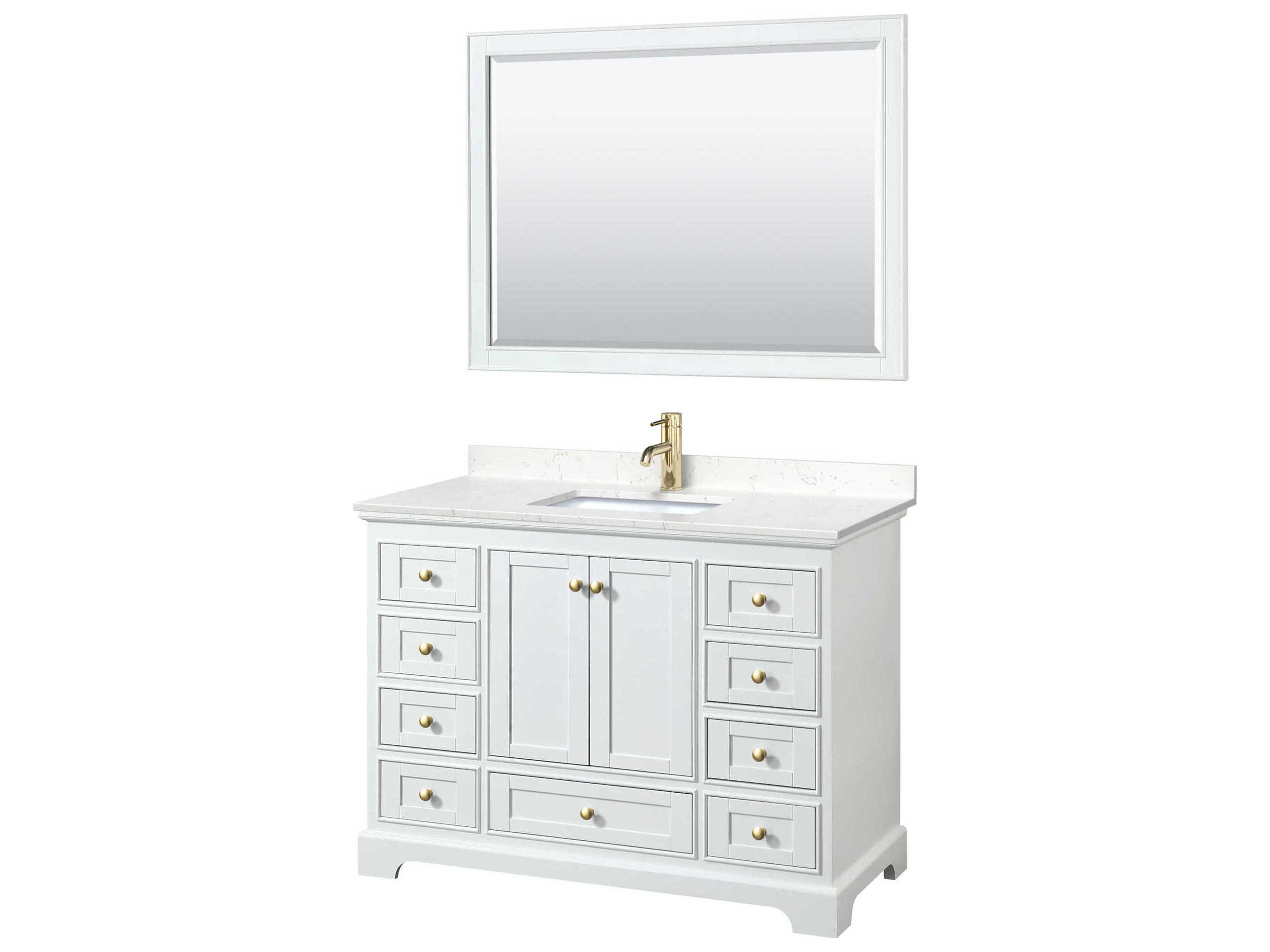 Wyndham Collection Deborah 48" White Vanity with 46" Mirror