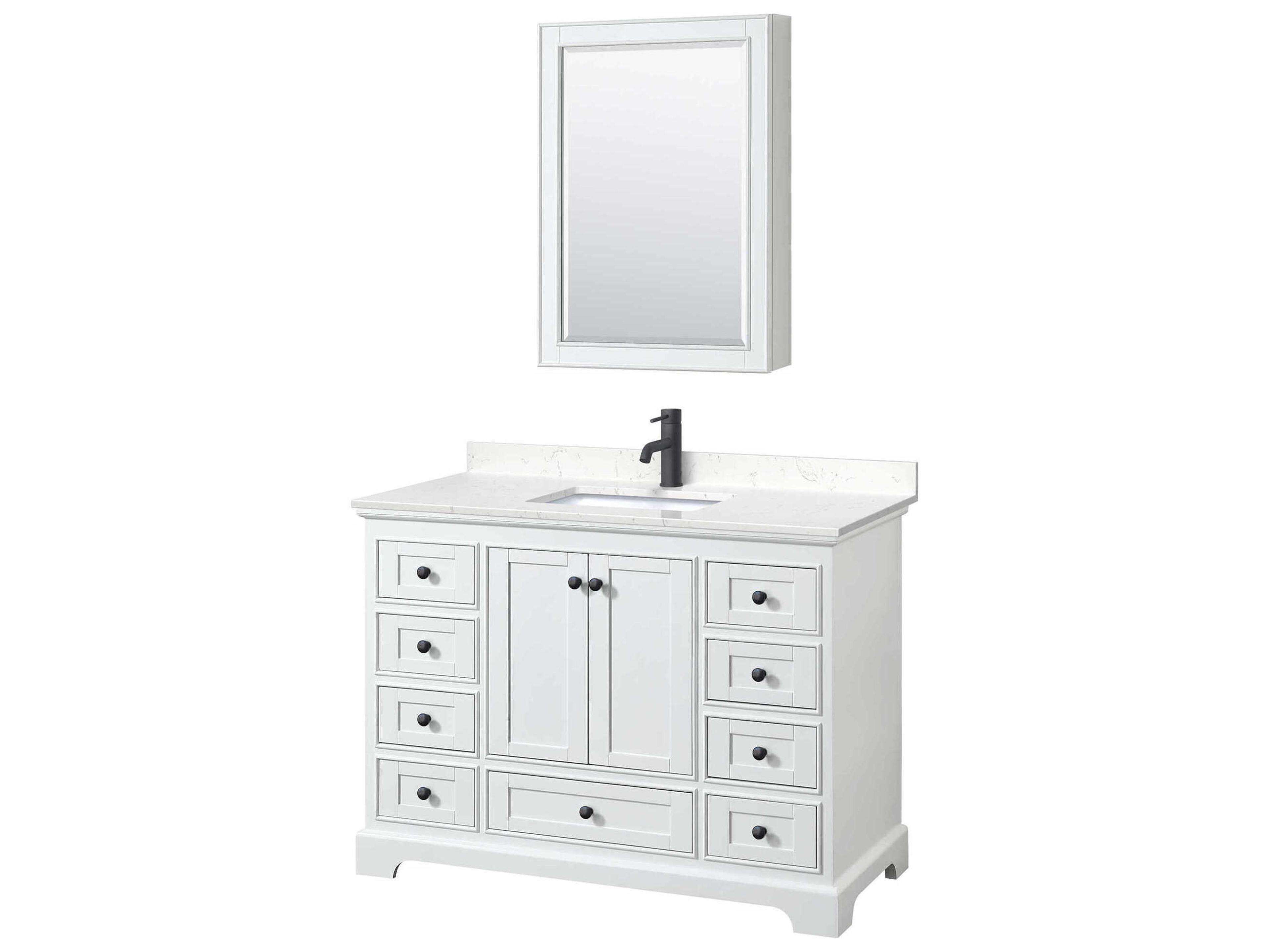 Deborah 48" White Vanity with Medicine Cabinet